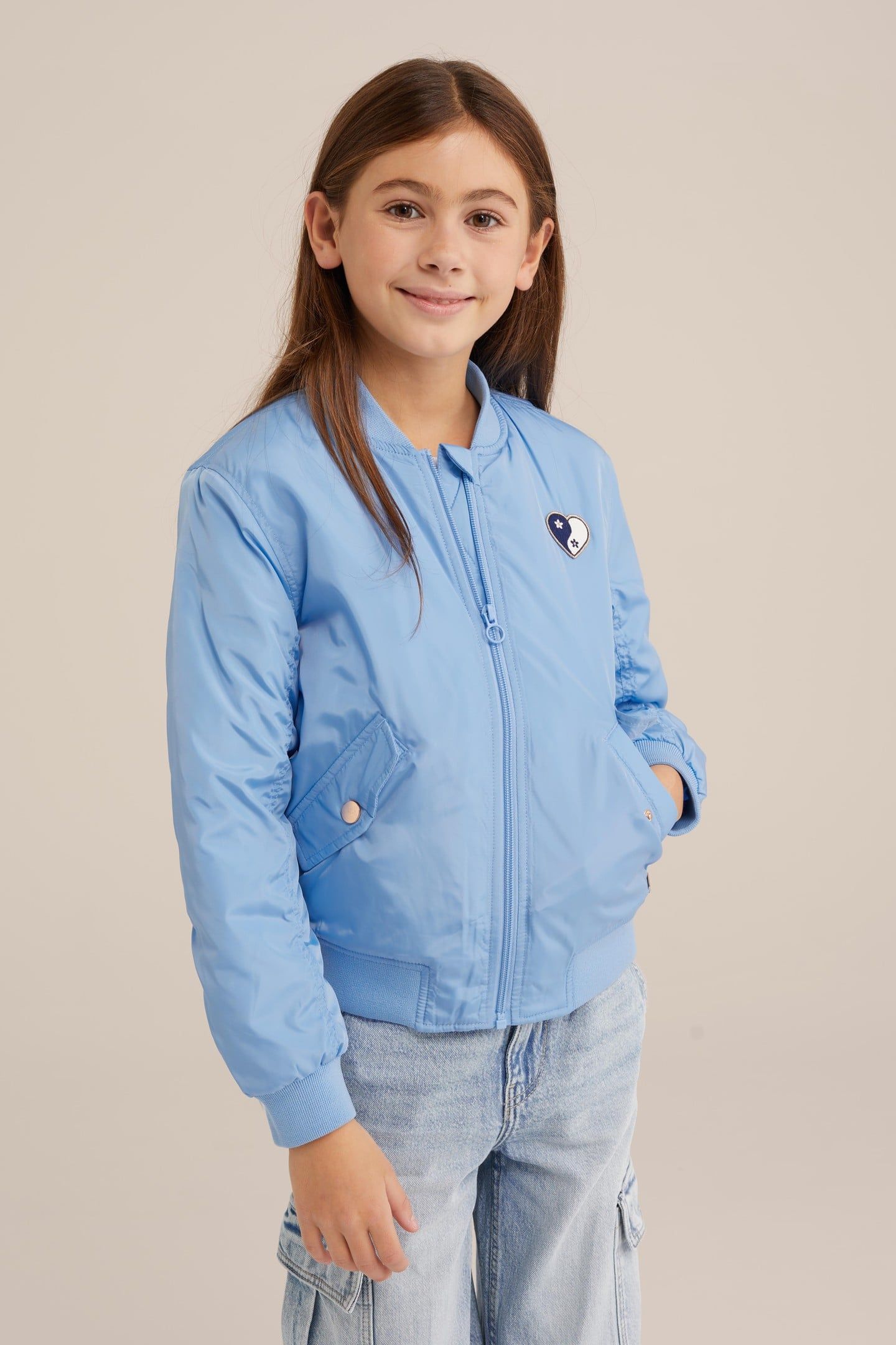 GIRLS BOMBER LIGHT BLUE 1