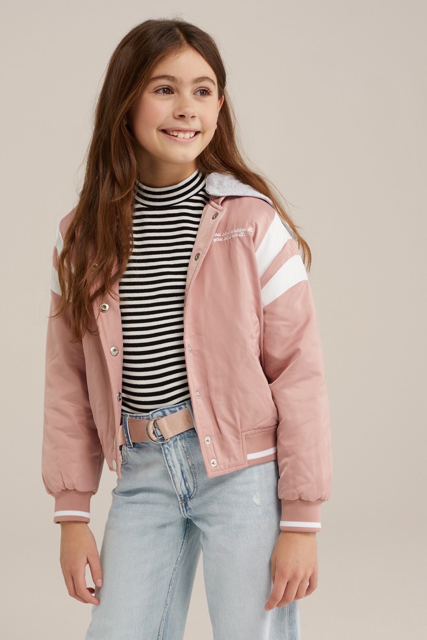 GIRLS BOMBER LIGHT PINK 1