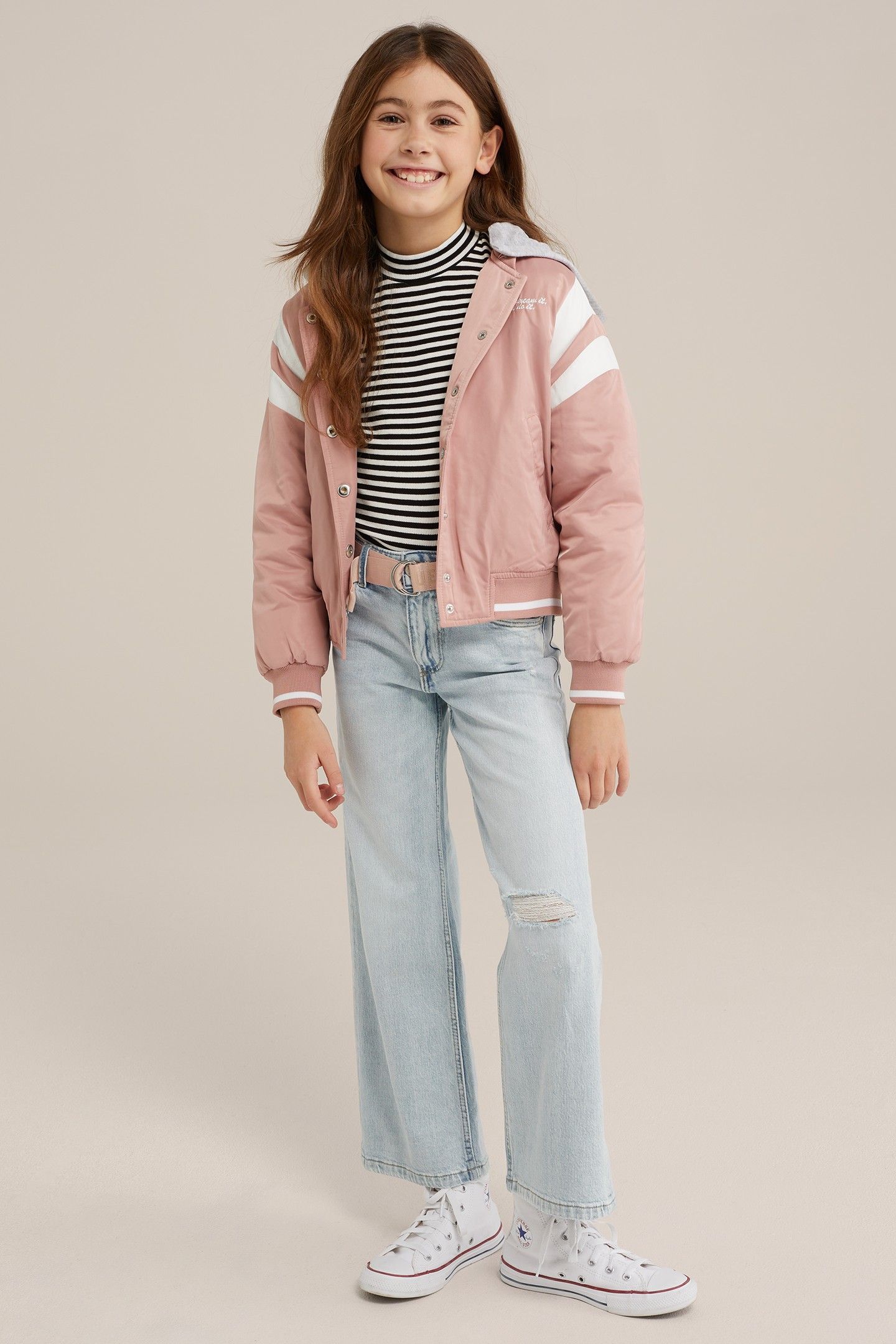 GIRLS BOMBER LIGHT PINK 2
