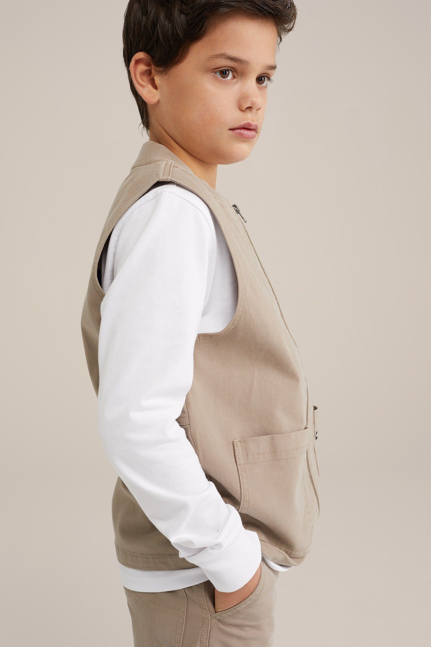 BOYS BODYWARMER LIGHT BROWN 3