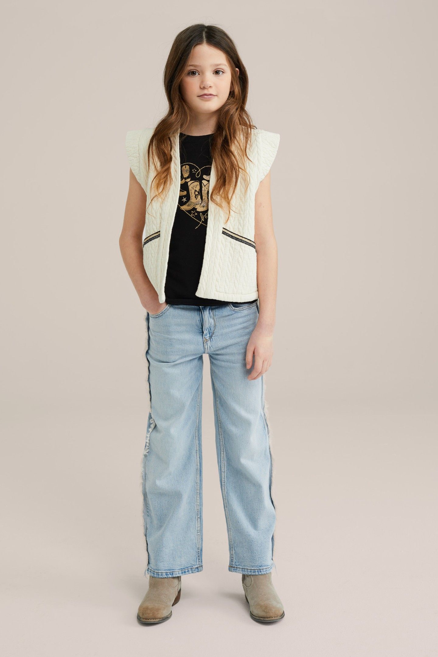 GIRLS GILET WHITE 5