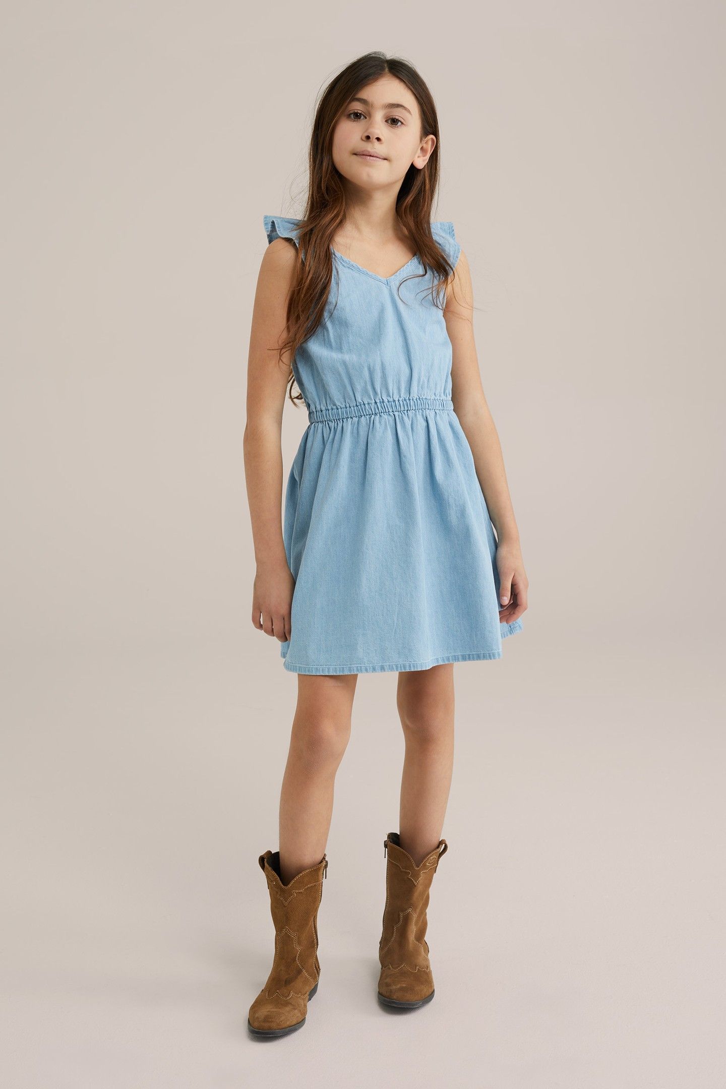 GIRLS DRESS MID LENGTH BLUE 5