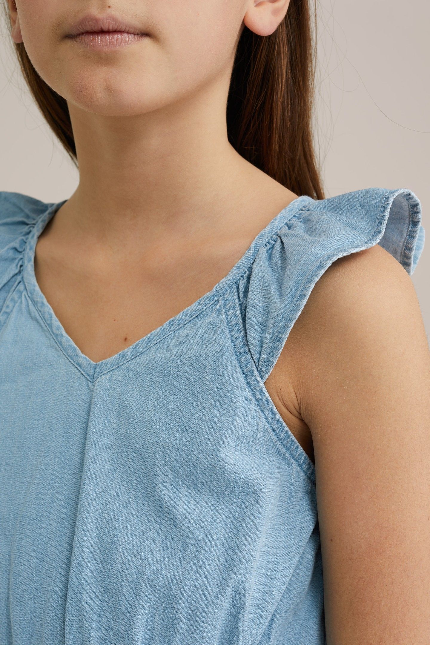 GIRLS DRESS MID LENGTH BLUE 4