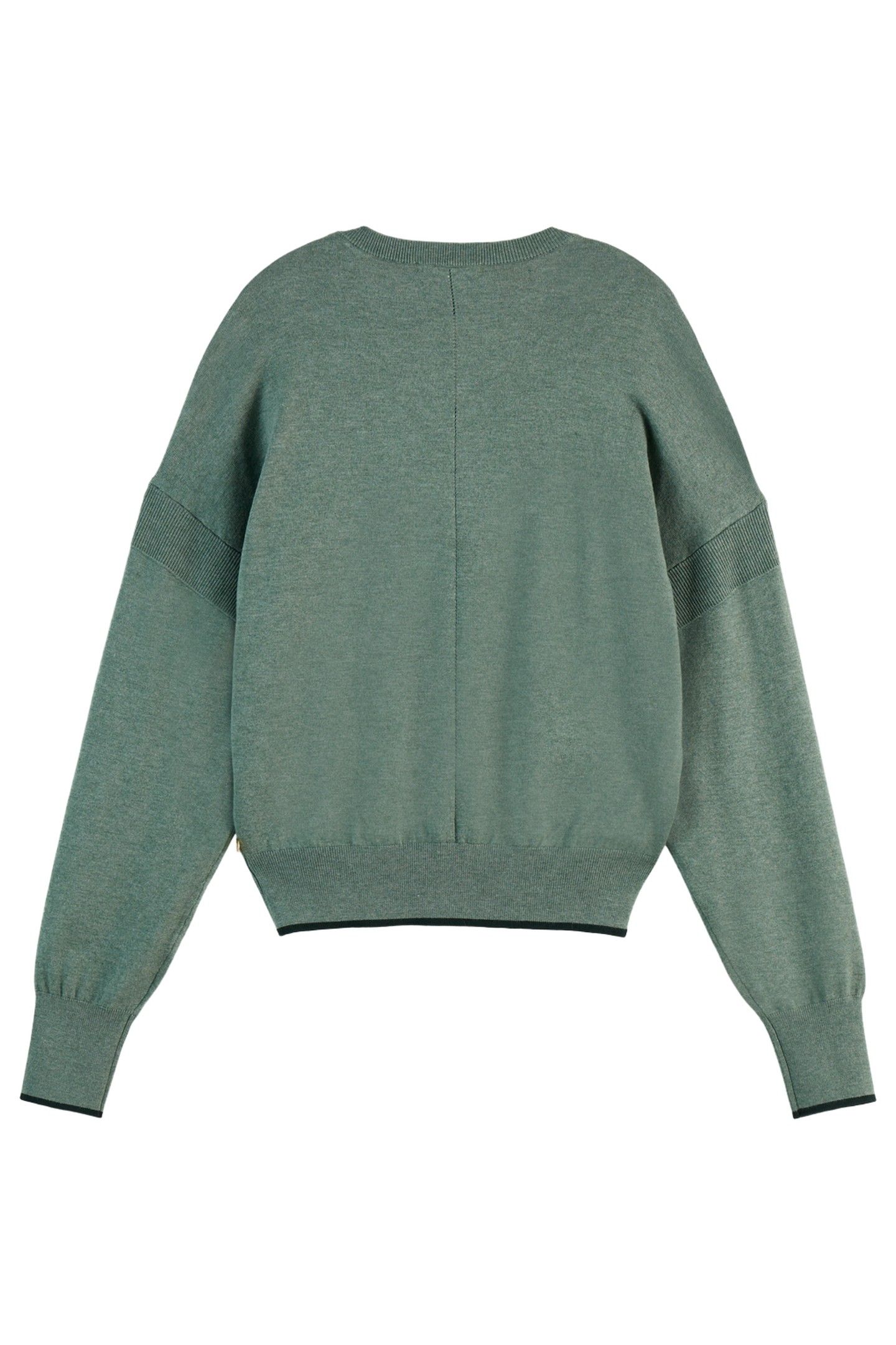 V-NECK RELAXED PULLOVER PARK GREEN MELANGE 3