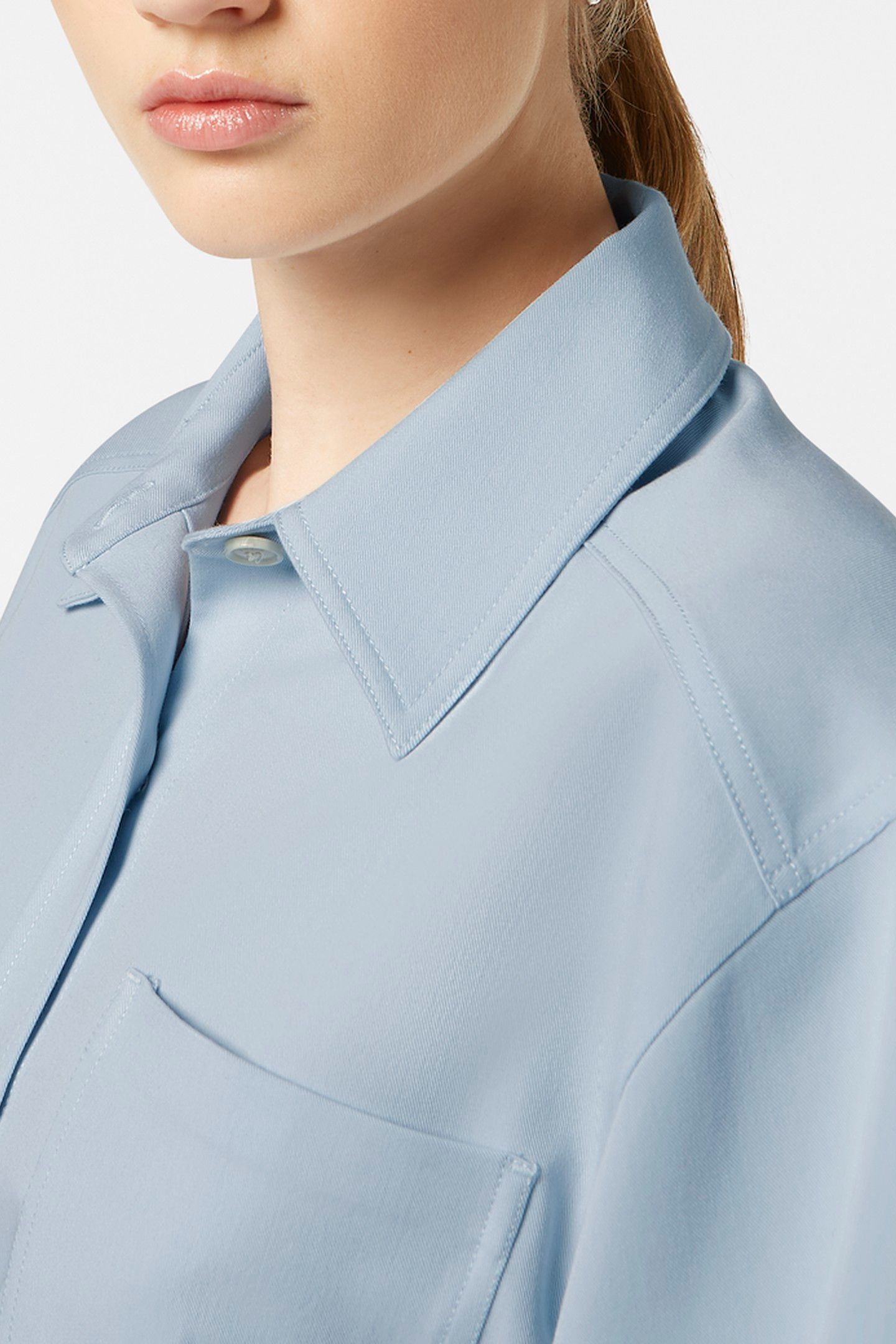 FITTED SHORT SLEEVE SHIRT SHIRTING BLUE 7