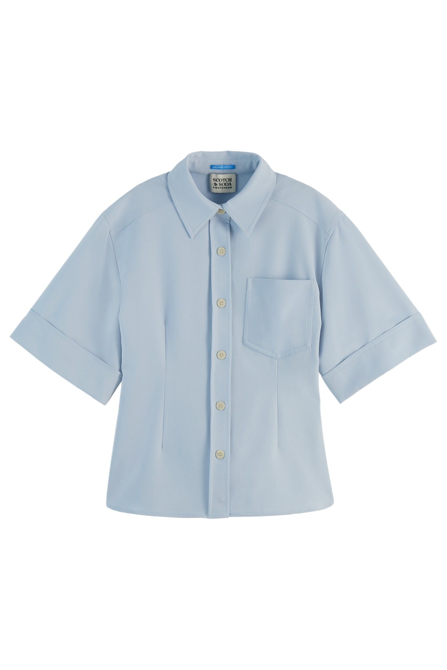 FITTED SHORT SLEEVE SHIRT SHIRTING BLUE 6