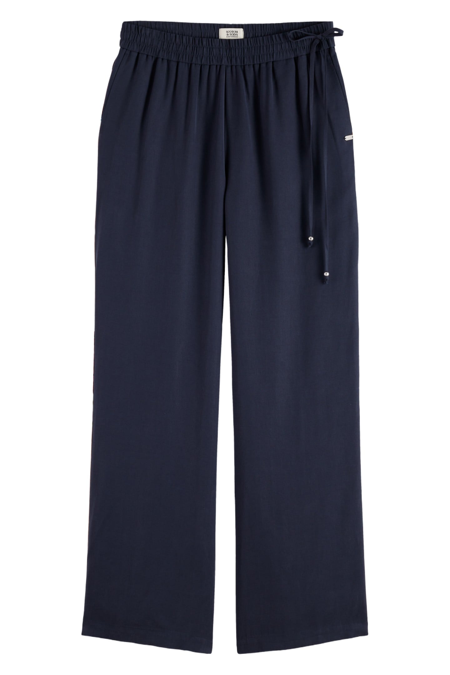 GIA - MID RISE WIDE LEG ELASTICATED TROUSERS MIDNIGHT BLUE 4