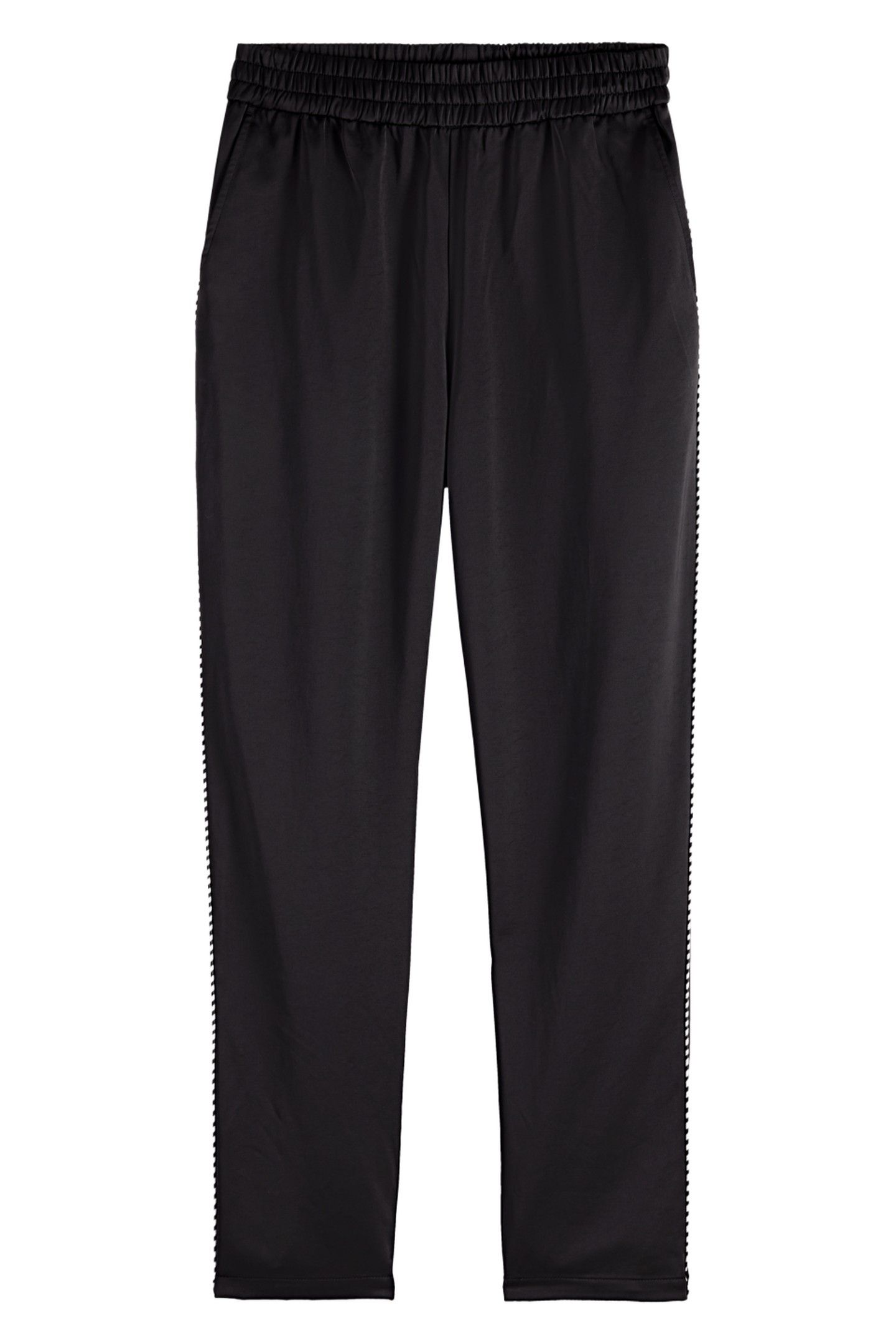 MAIA MID RISE SATIN PULL ON PANT BLACK 4