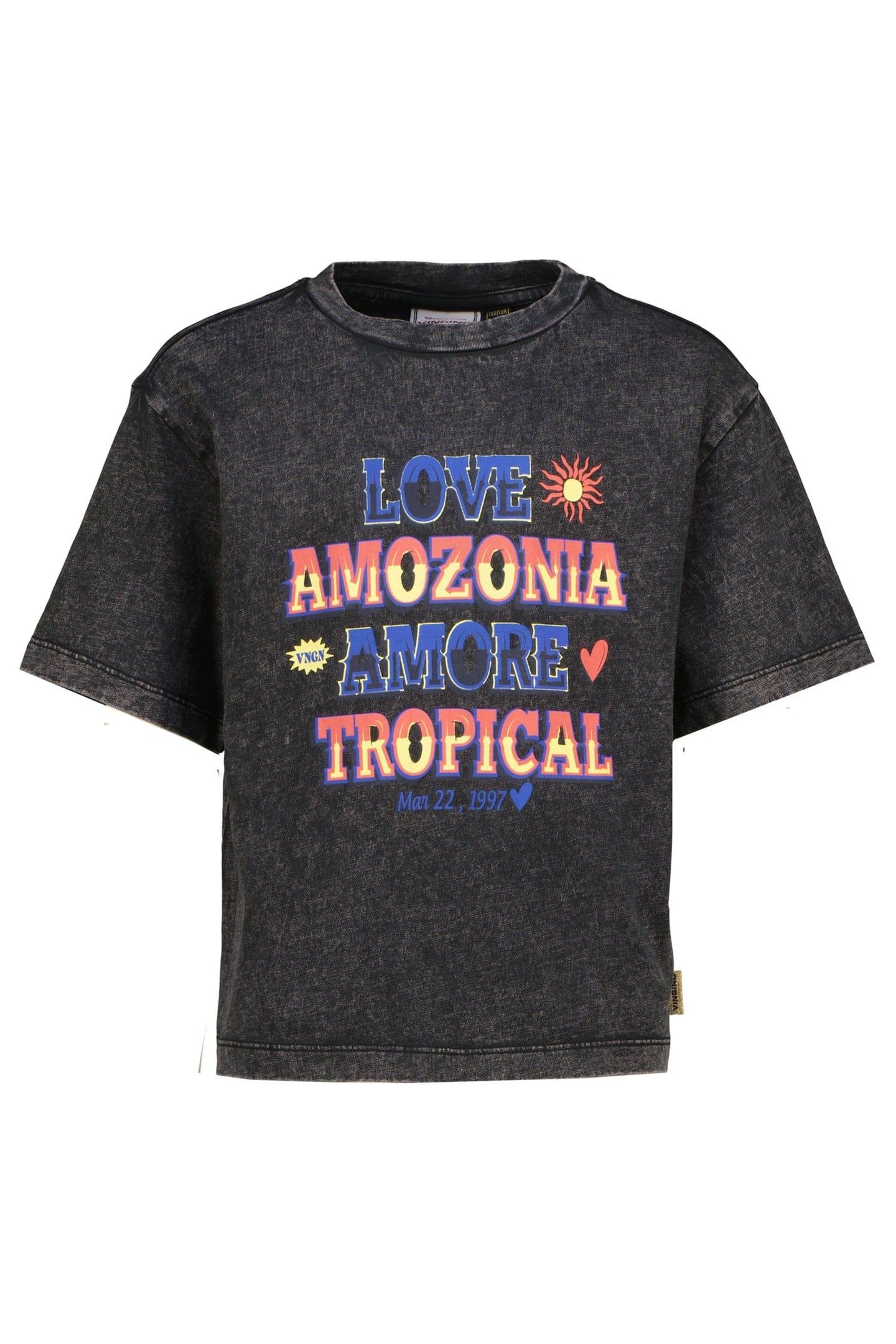 GIRLS HANIZA T-SHIRT WASHED BLACK 1