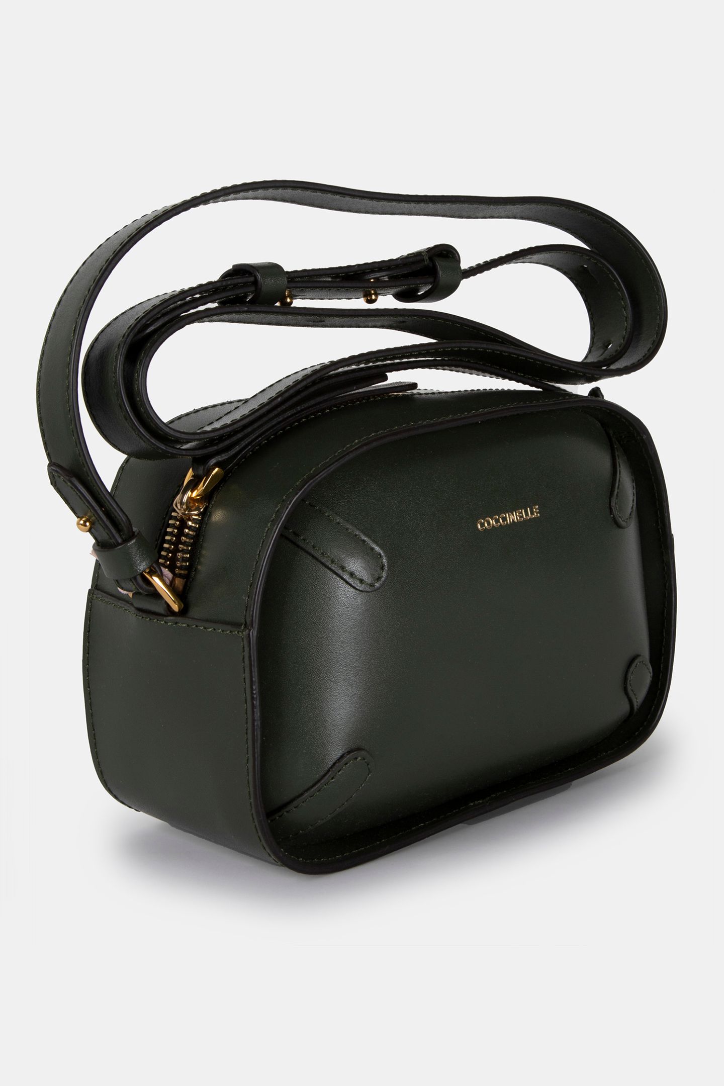 CROSS BODY CAMERA BAG IN GRAINED LEATHER IN GREEN 3