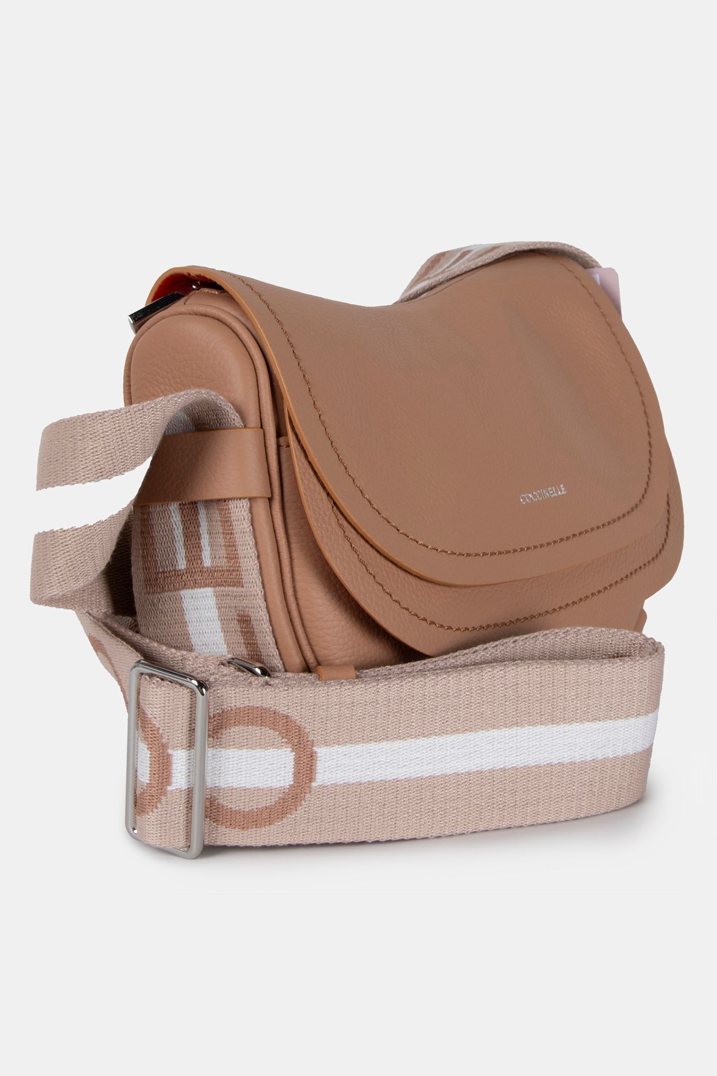 CROSS BODY BAG WITH LOGO STRAP IN BEIGE 3