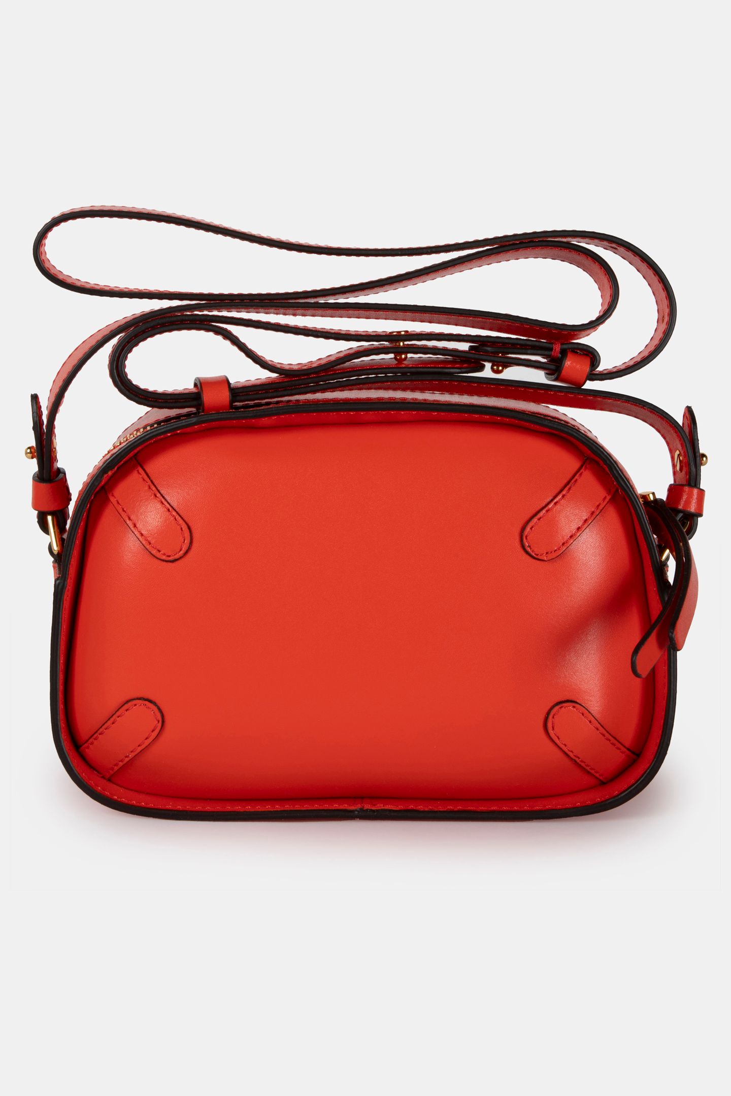 CROSS BODY CAMERA BAG IN GRAINED LEATHER IN RED 3