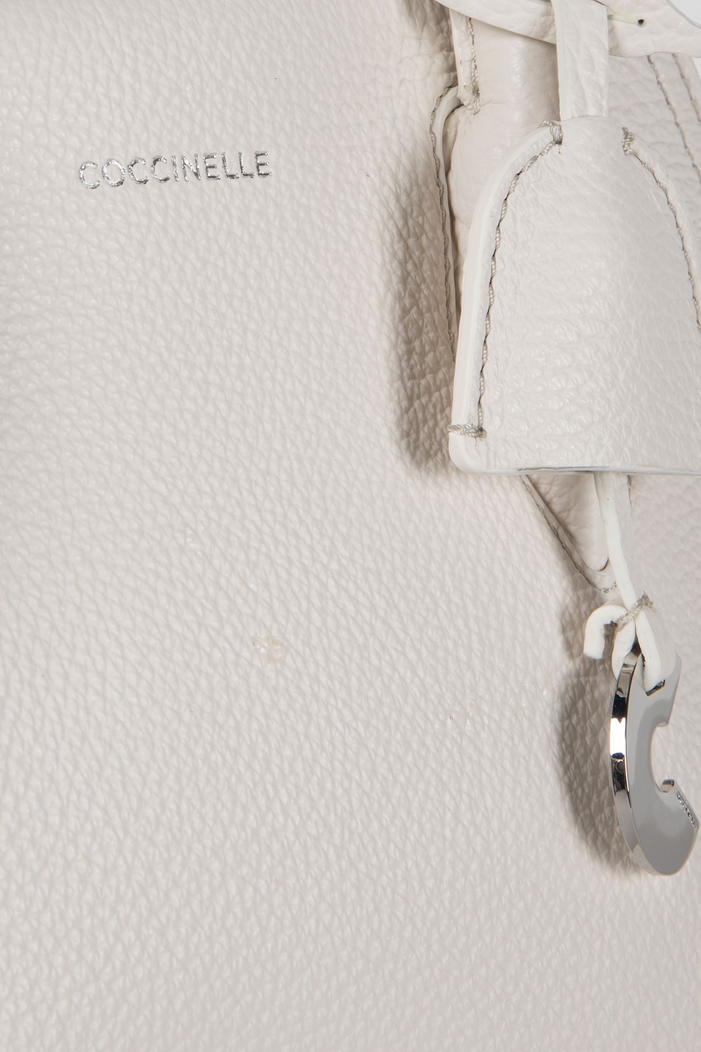 LEATHER MEDIUM SATCHEL BAG IN CREAM 5