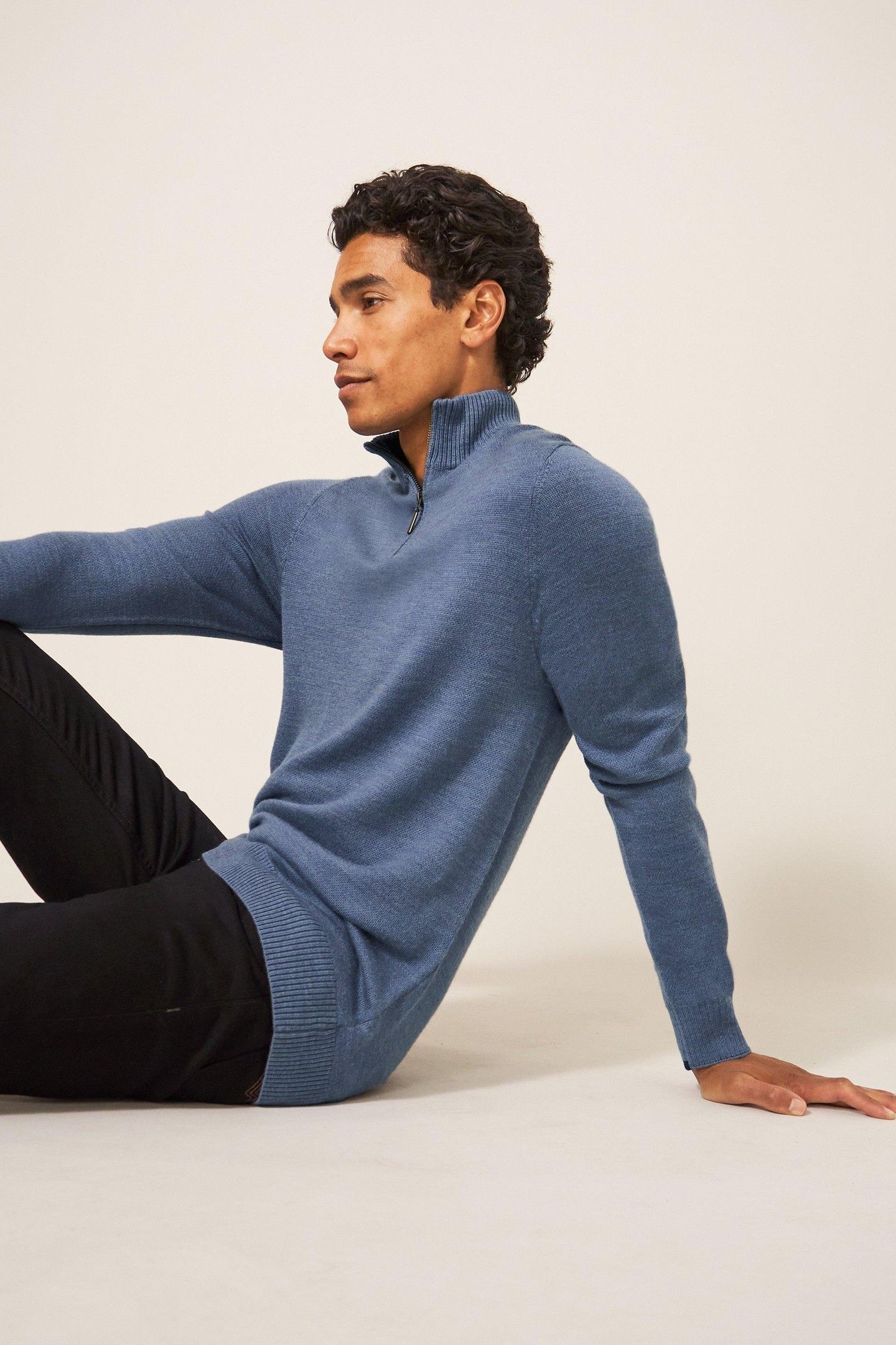 NEWPORT MERINO FUNNEL CHAMBRAY BLUE 5