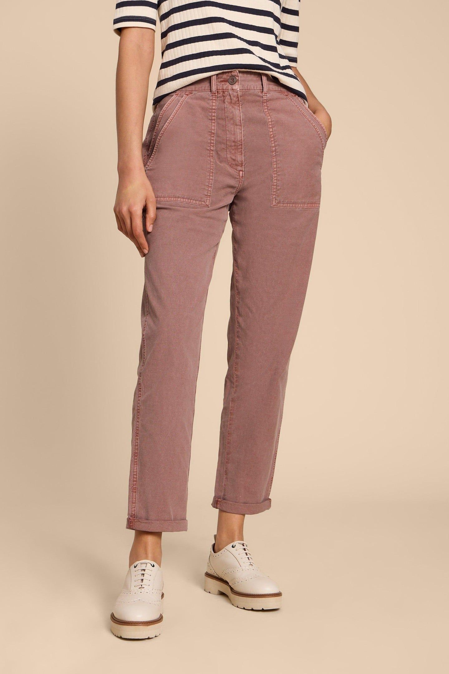 TWISTER CHINO TROUSER DUSTY PINK 1