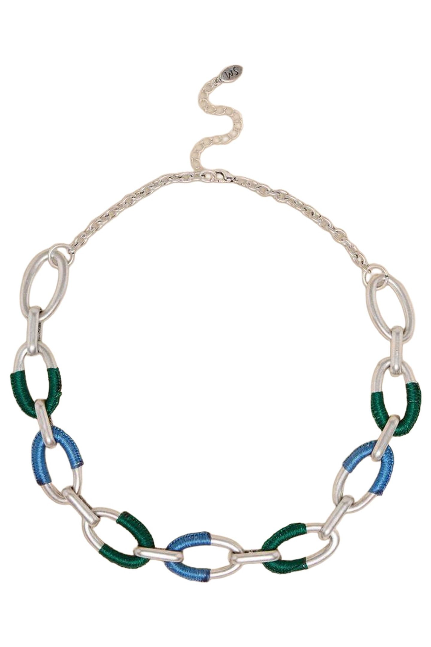 UNA LINK NECKLACE SILVER TONE METALLIC 1
