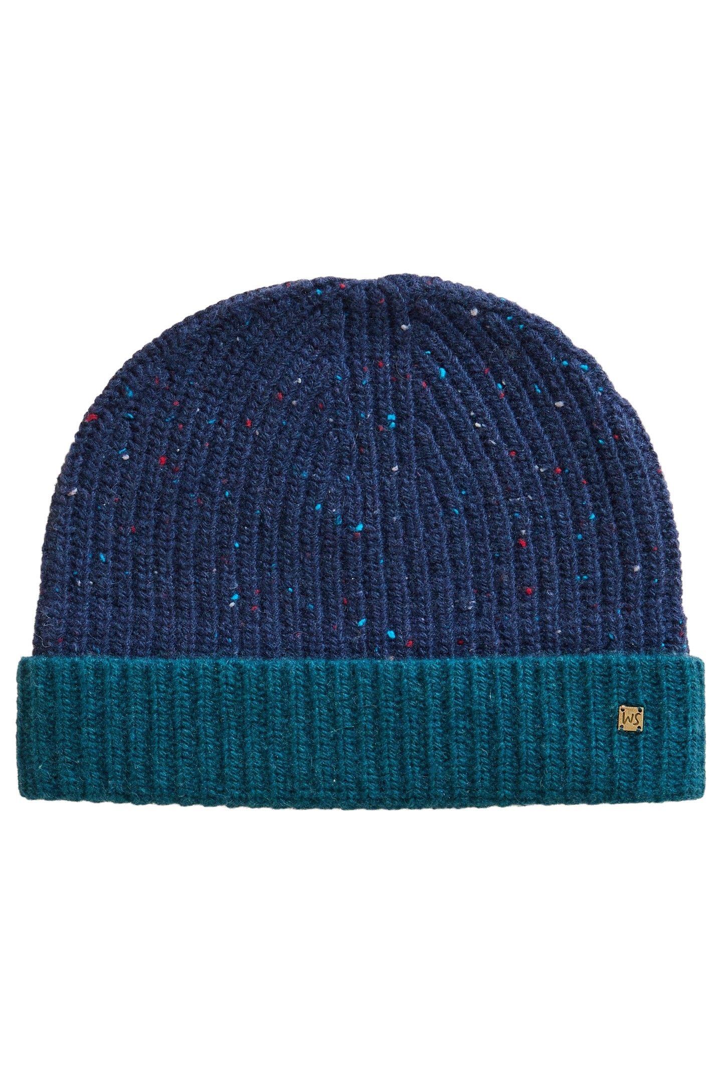 ALBIE RIB KNIT BEANIE NAVY MULTI 2
