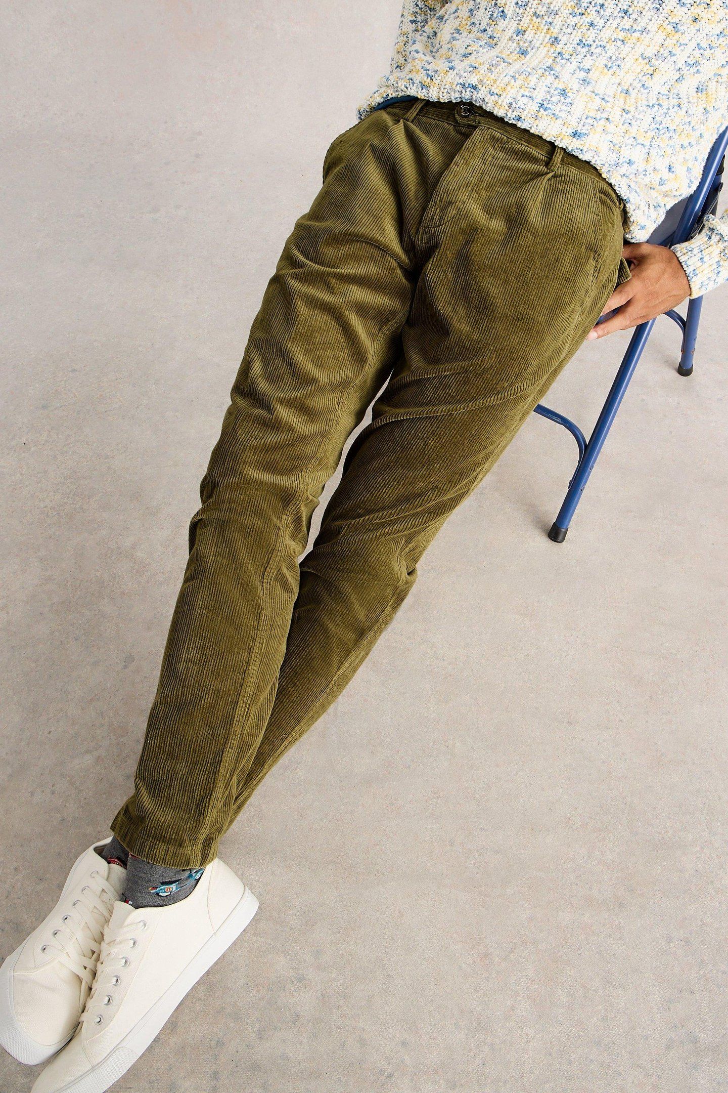 KIMBER CORD TROUSER KHAKI GREEN 4