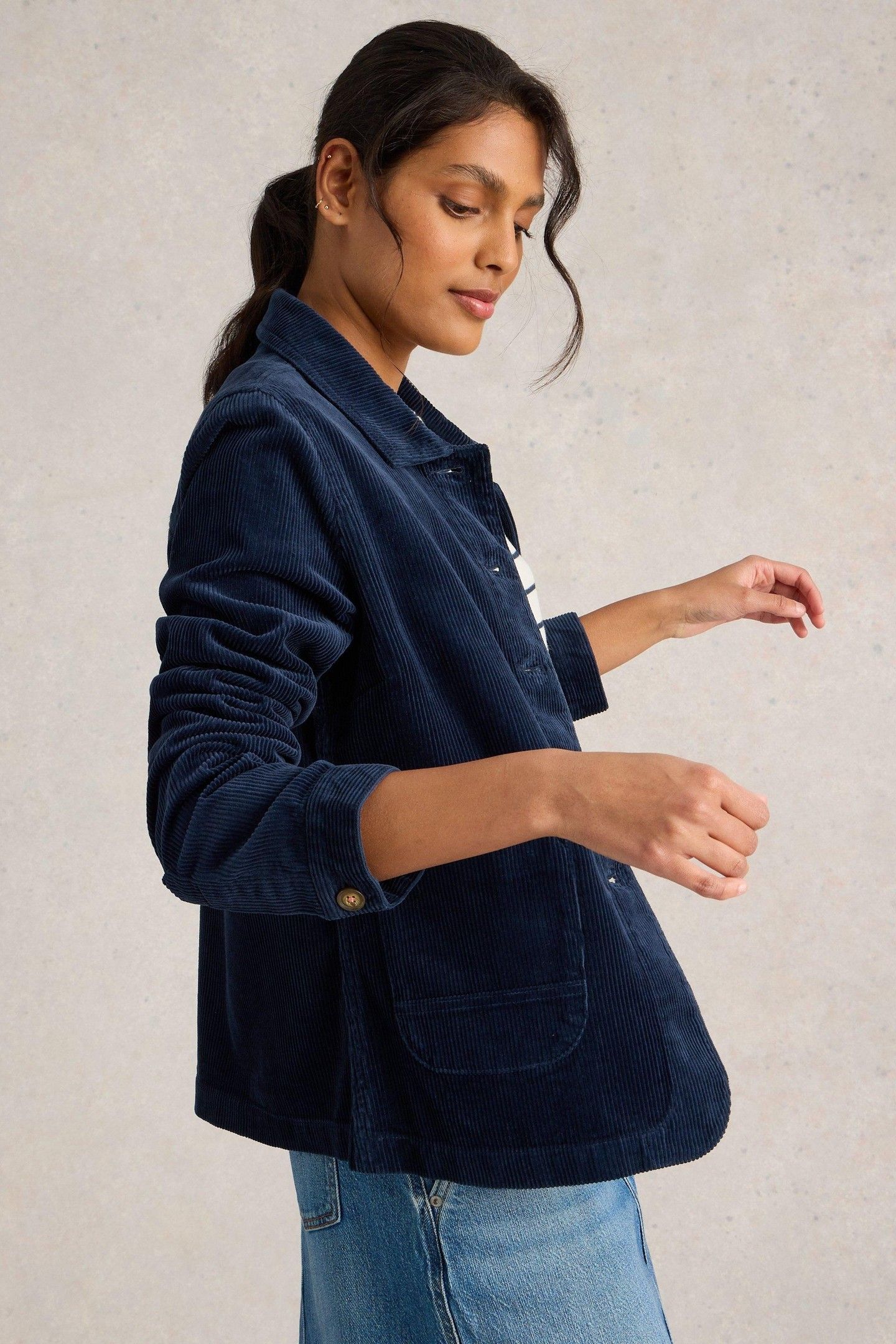 CARRIE CORD JACKET DARK NAVY 3