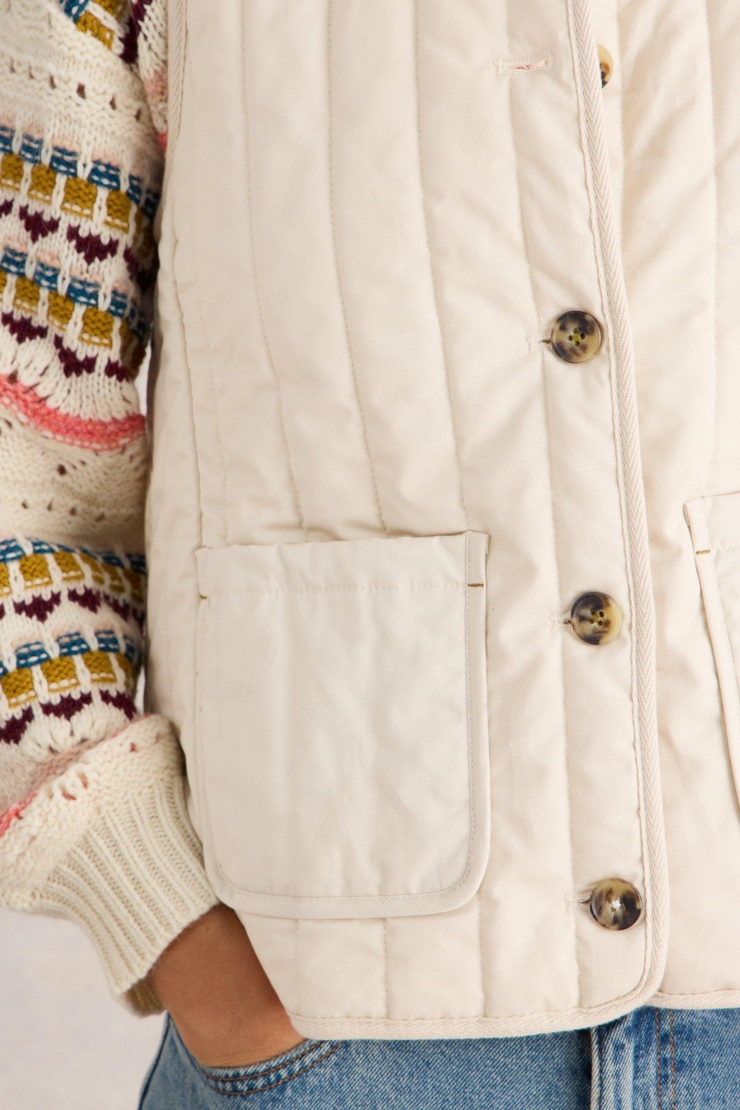 EMMA QUILTED GILET NATURAL WHITE 5