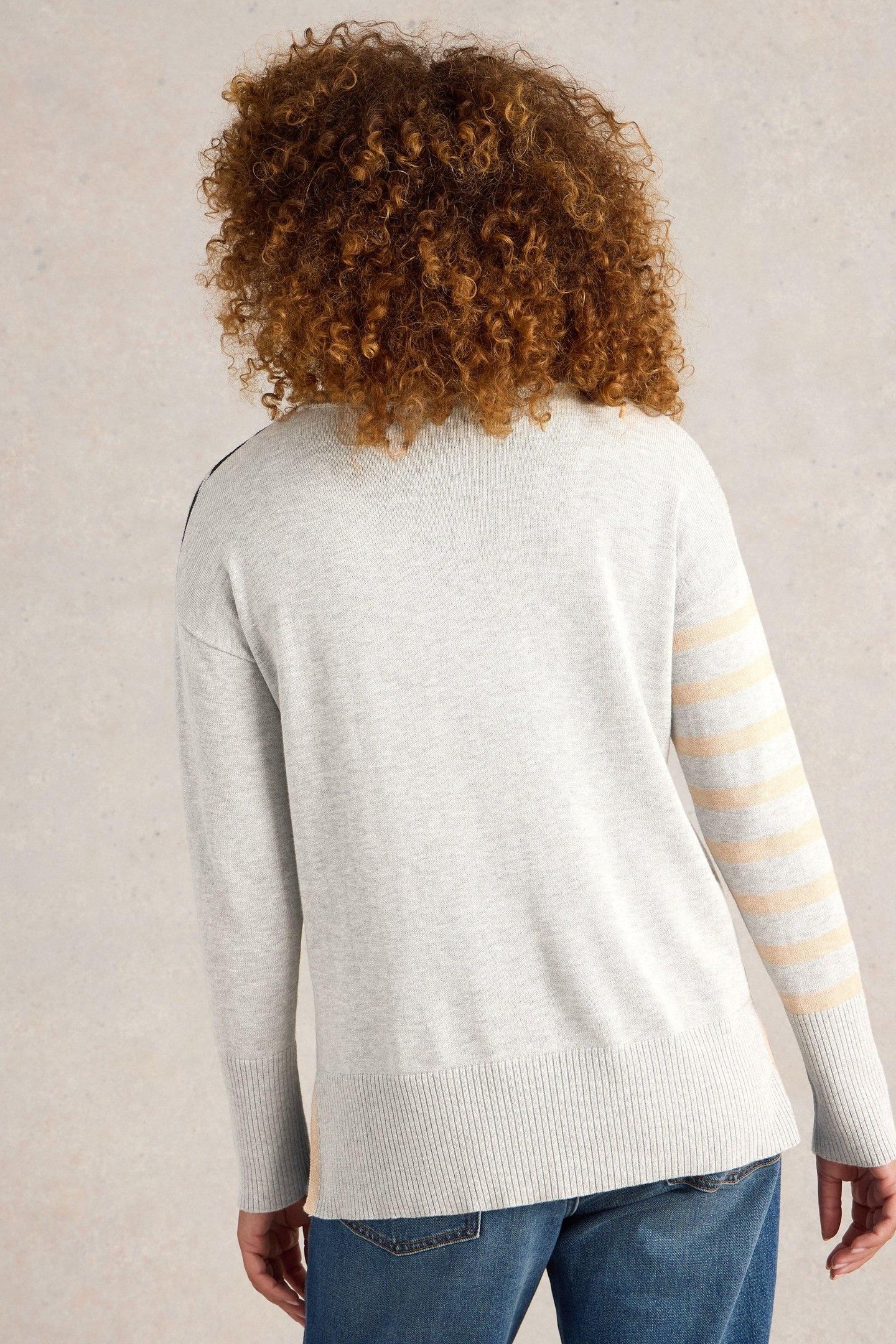 OLIVE STRIPE HEART JUMPER NATURAL MULTI 3