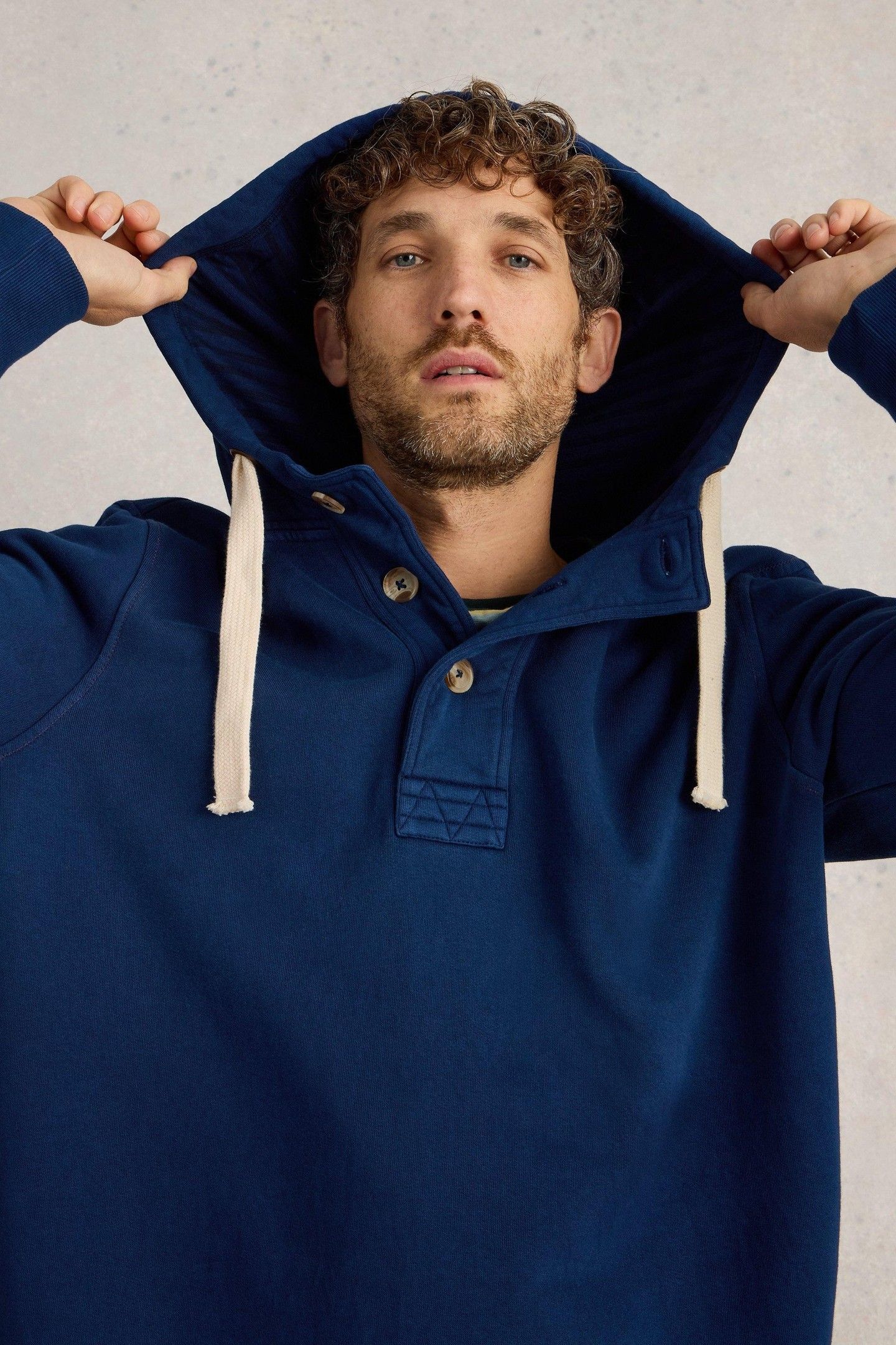 BRAMPTON OVERHEAD HOODIE MID BLUE 1