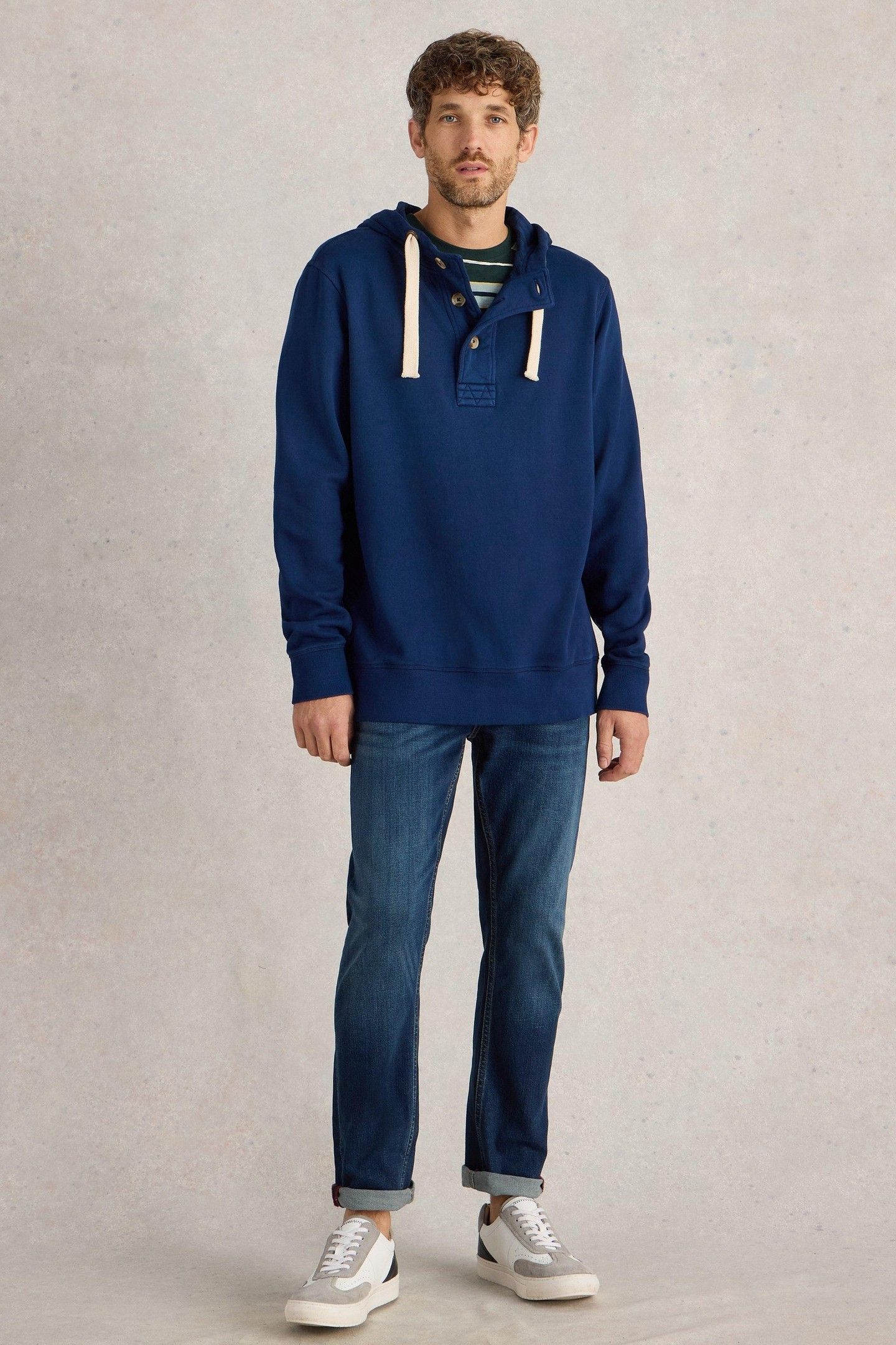 BRAMPTON OVERHEAD HOODIE MID BLUE 3