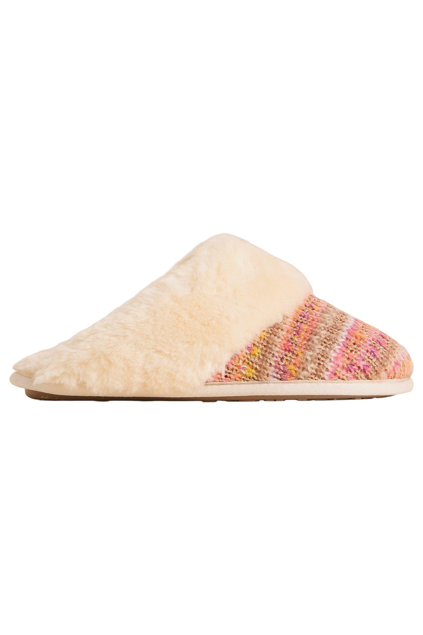KNITTED MULE SLIPPER NATURAL MULTI 4