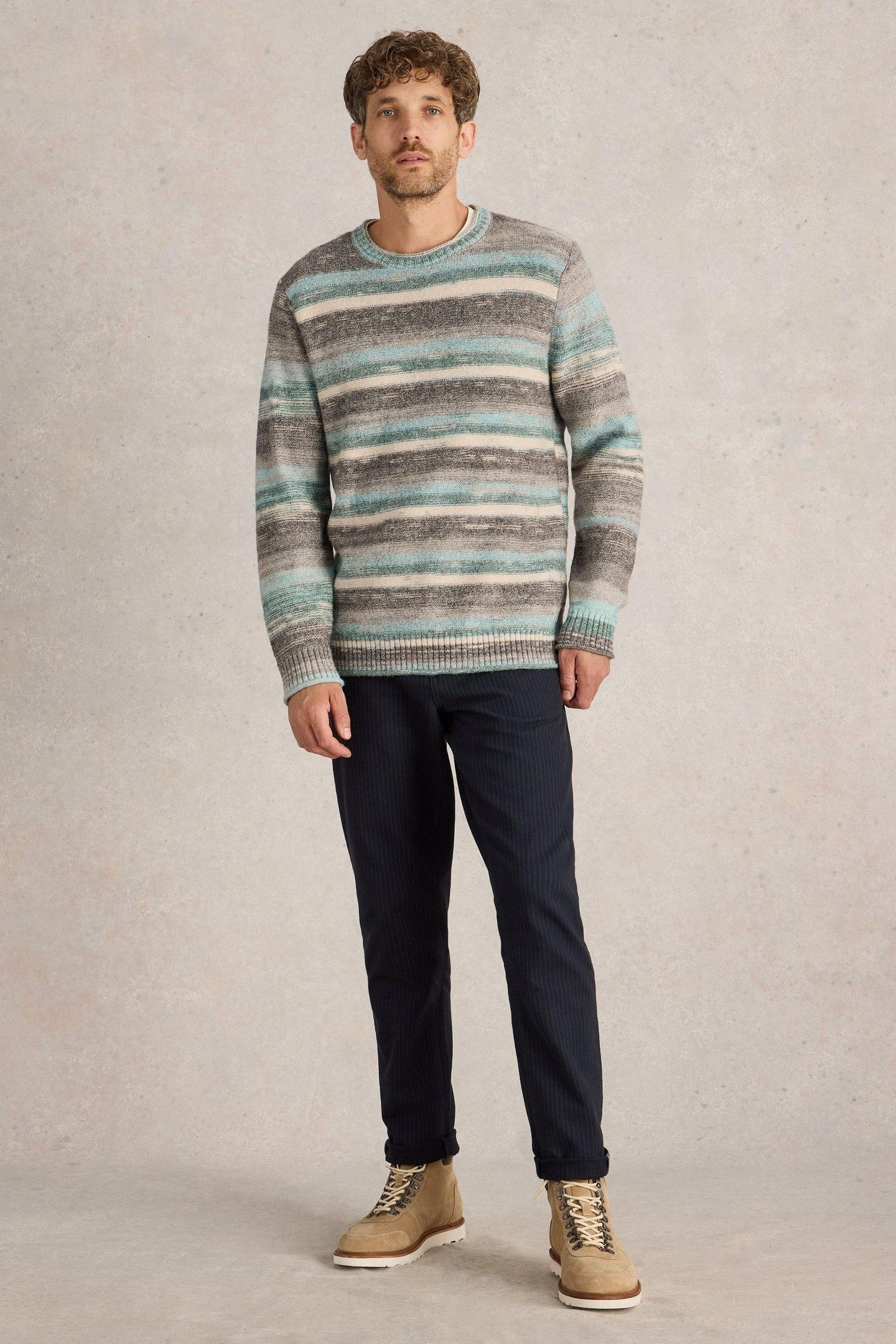 SPACEDYE KNITTED JUMPER BLUE MULTI 2