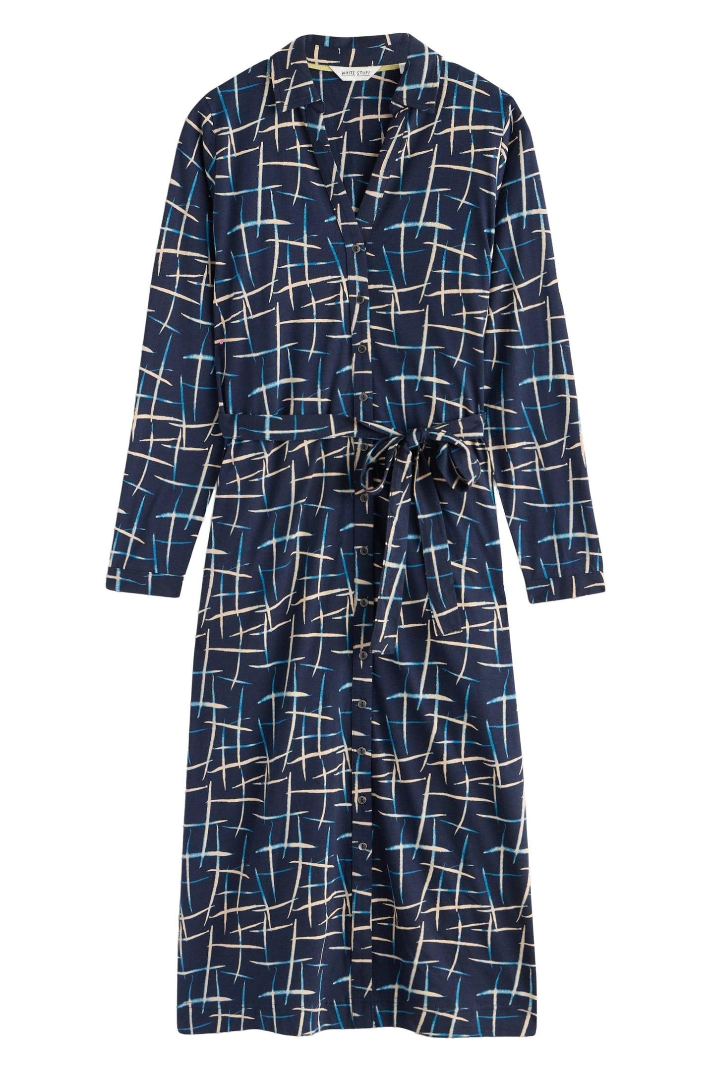 ANNIE JERSEY SHIRT DRESS NAVY PRINT 5