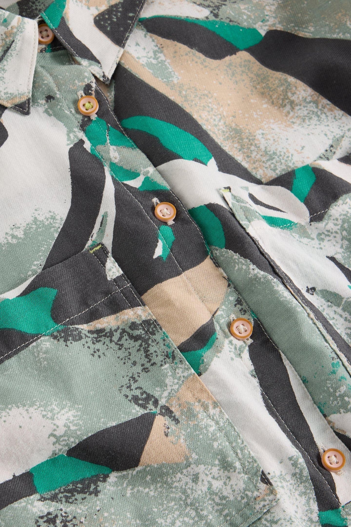 SOPHIE LONGLINE COTTON SHIRT GREY MULTI 5