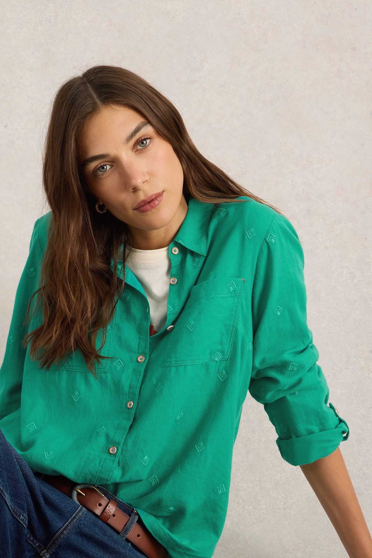 SOPHIE ORGANIC COTTON SHIRT BRIGHT GREEN 6