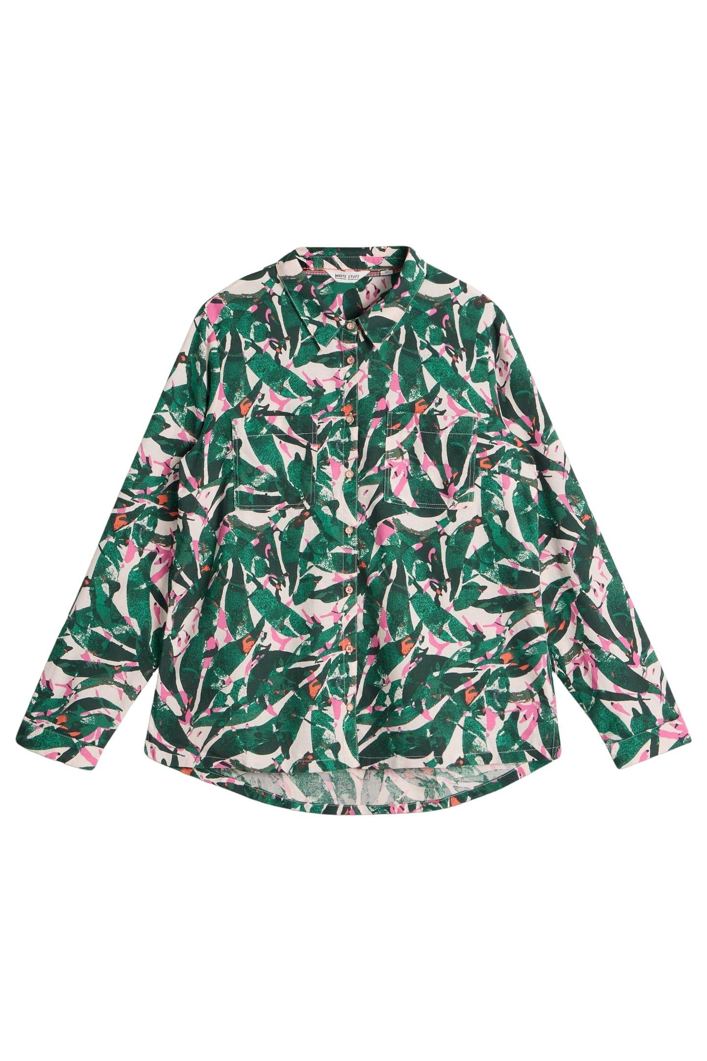 SOPHIE ORGANIC COTTON SHIRT GREEN PRINT 3