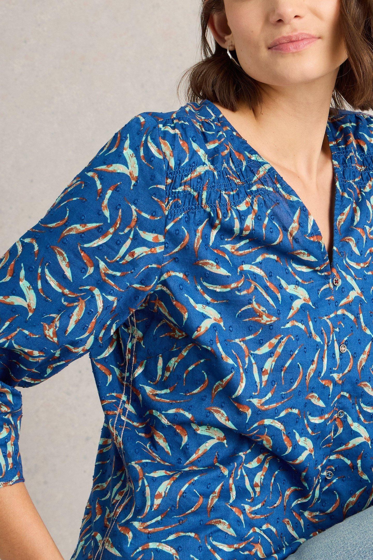 RAE ORGANIC COTTON TOP BLUE PRINT 6