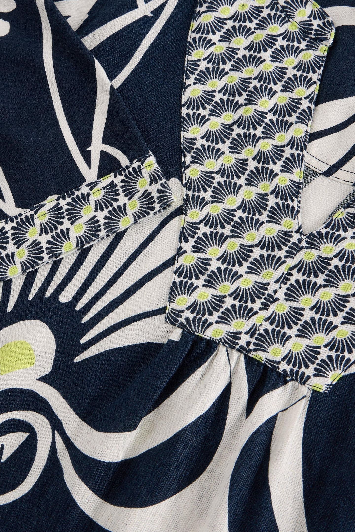 ASH LINEN DRESS NAVY PRINT 5