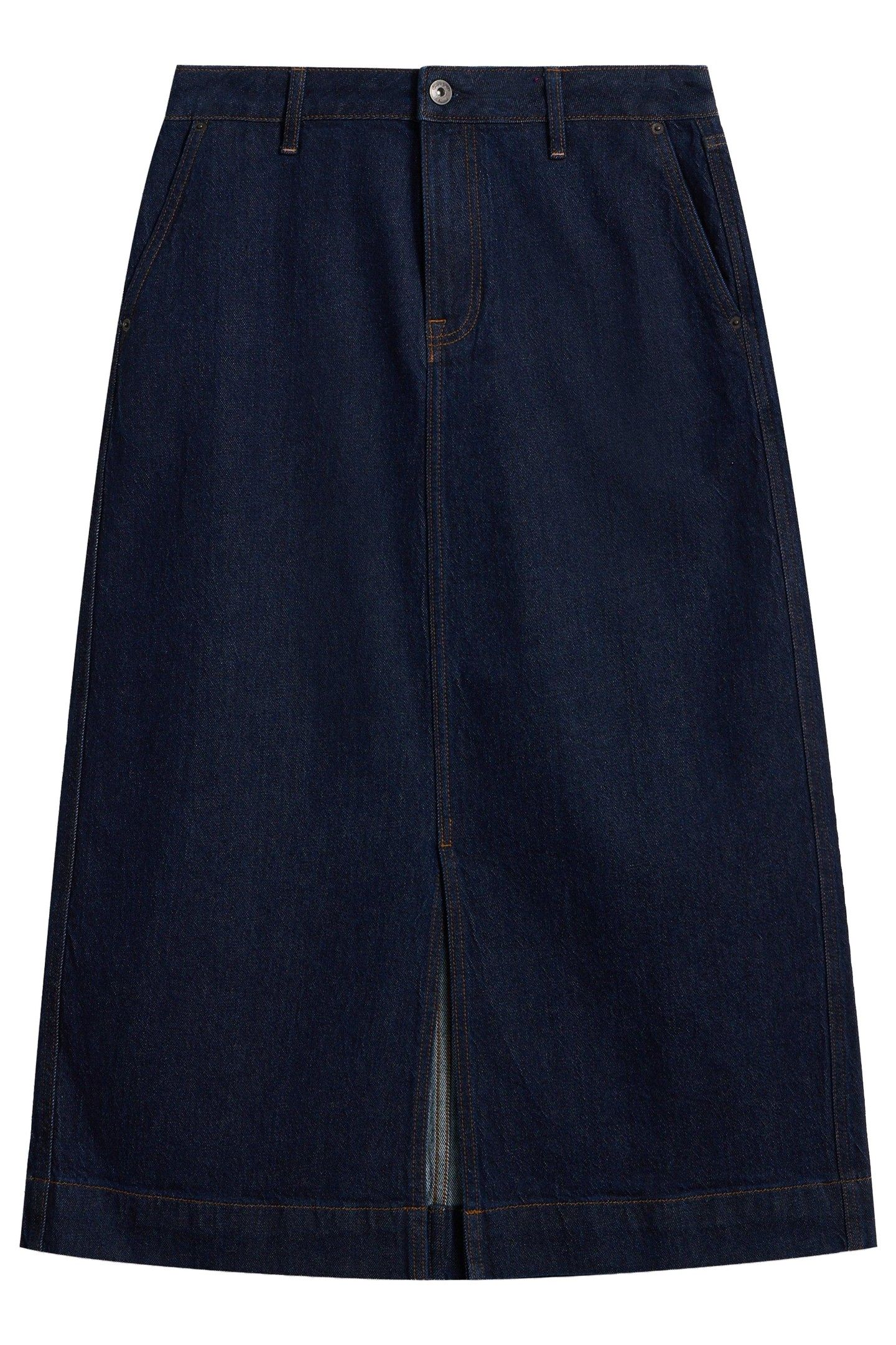 ALLIE DENIM MIDI SKIRT DARK DENIM 5