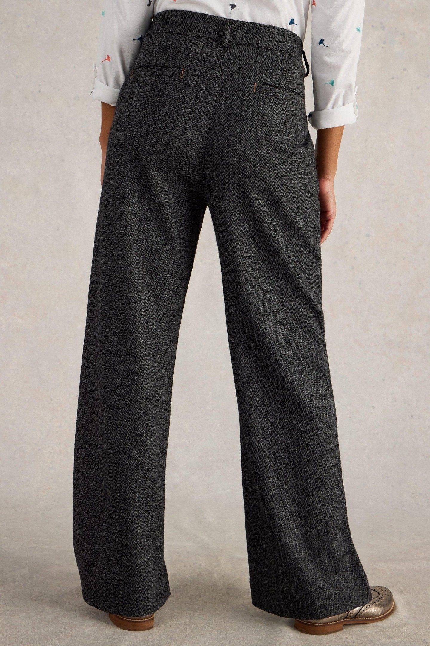 BELLE TWEEDY WIDE LEG TROUSER BLACK MULTI 3