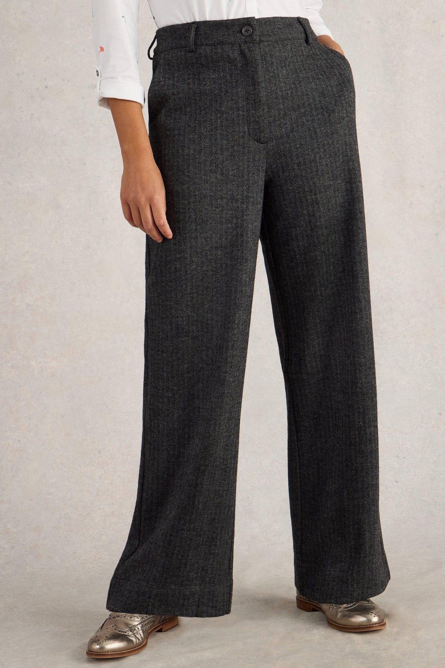 BELLE TWEEDY WIDE LEG TROUSER BLACK MULTI 1