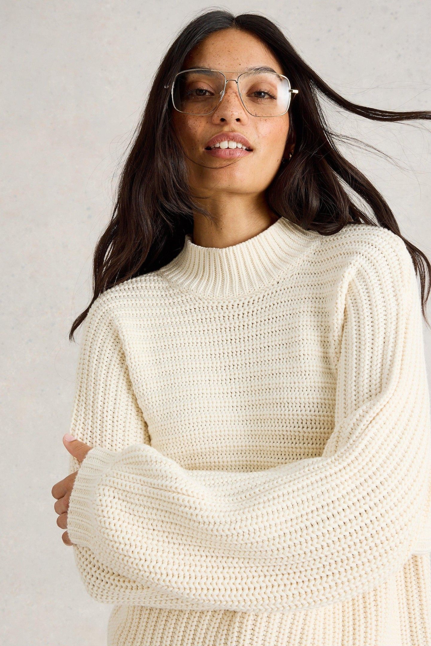 MARLEY MIX COTTON JUMPER PALE IVORY 6