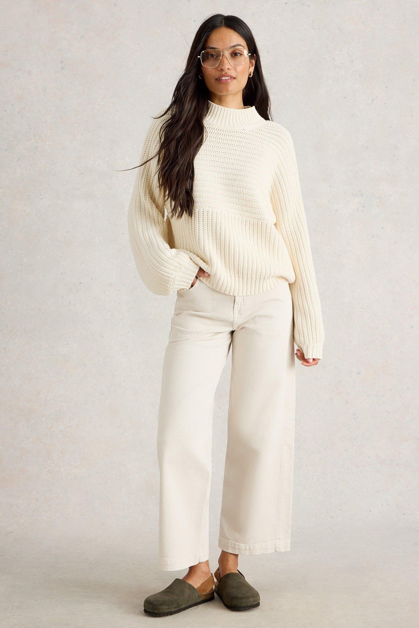 MARLEY MIX COTTON JUMPER PALE IVORY 2
