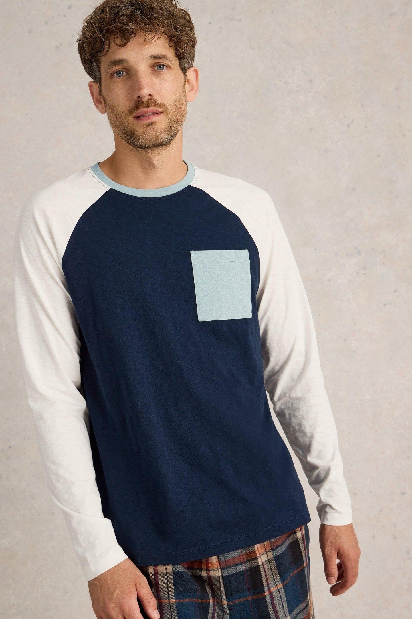 ROBBIE RAGLAN TOP NAVY MULTI 1