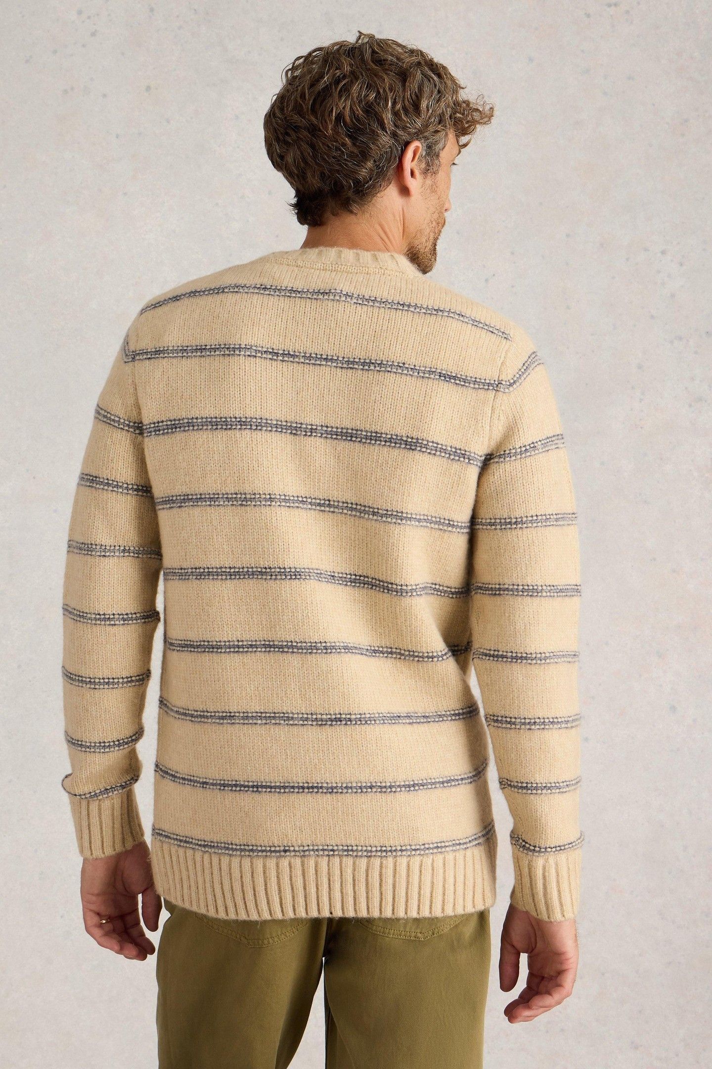 BRETON STRIPE CREW NECK JUMPER NATURAL MULTI 3
