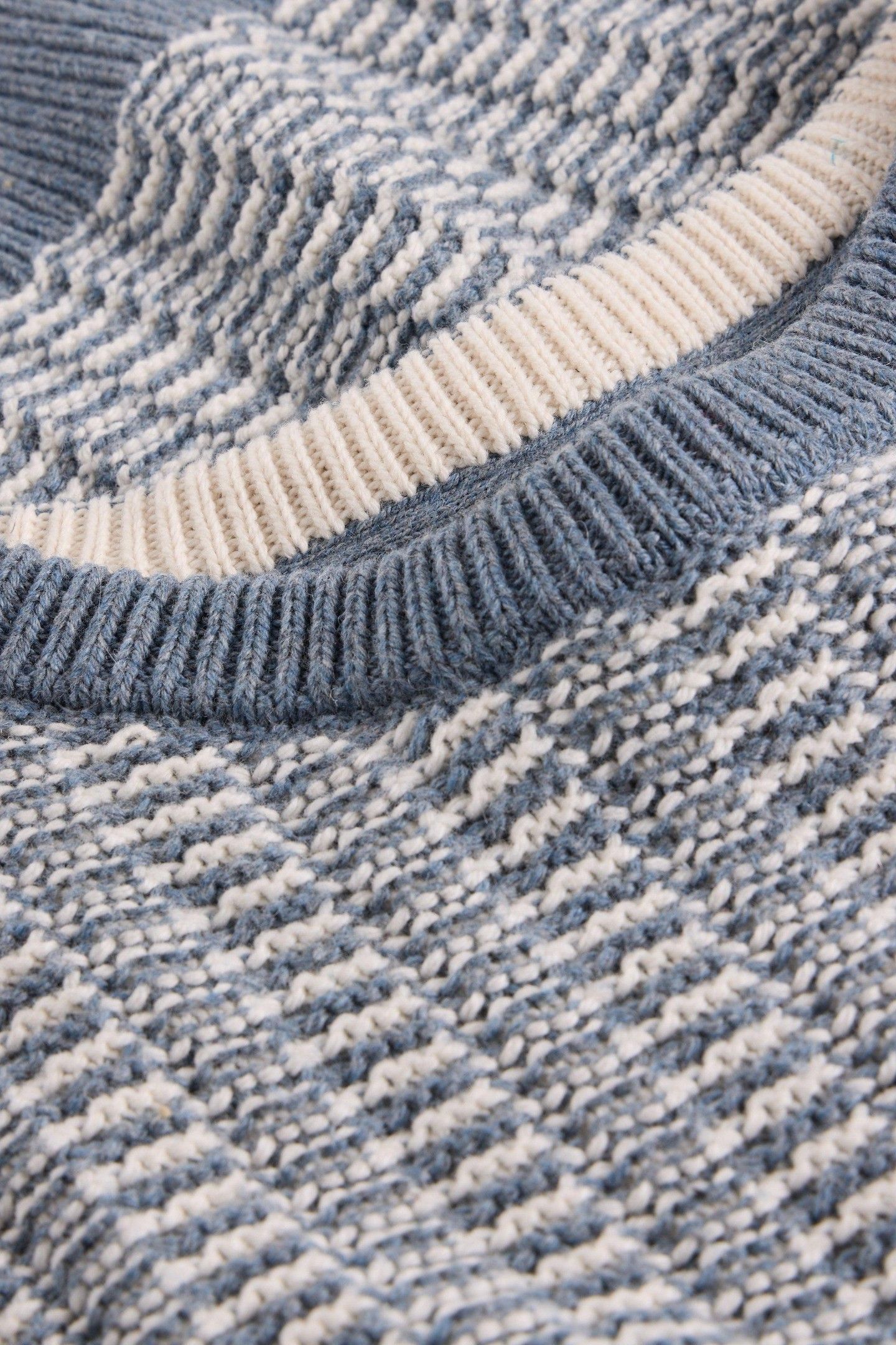 TEXTURED CREW NECK JUMPER BLUE MULTI 5