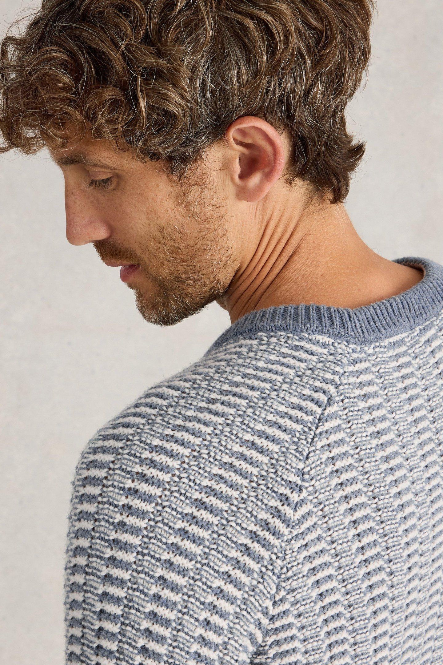 TEXTURED CREW NECK JUMPER BLUE MULTI 6