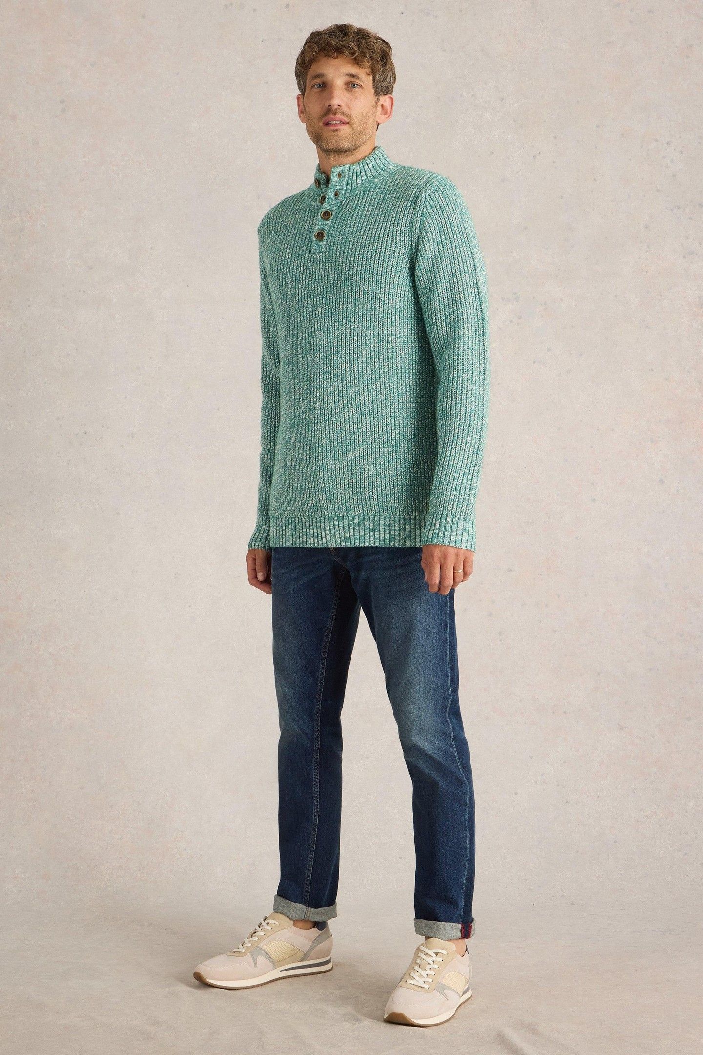 RYE TWISTED BUTTON NECK GREEN MULTI 1