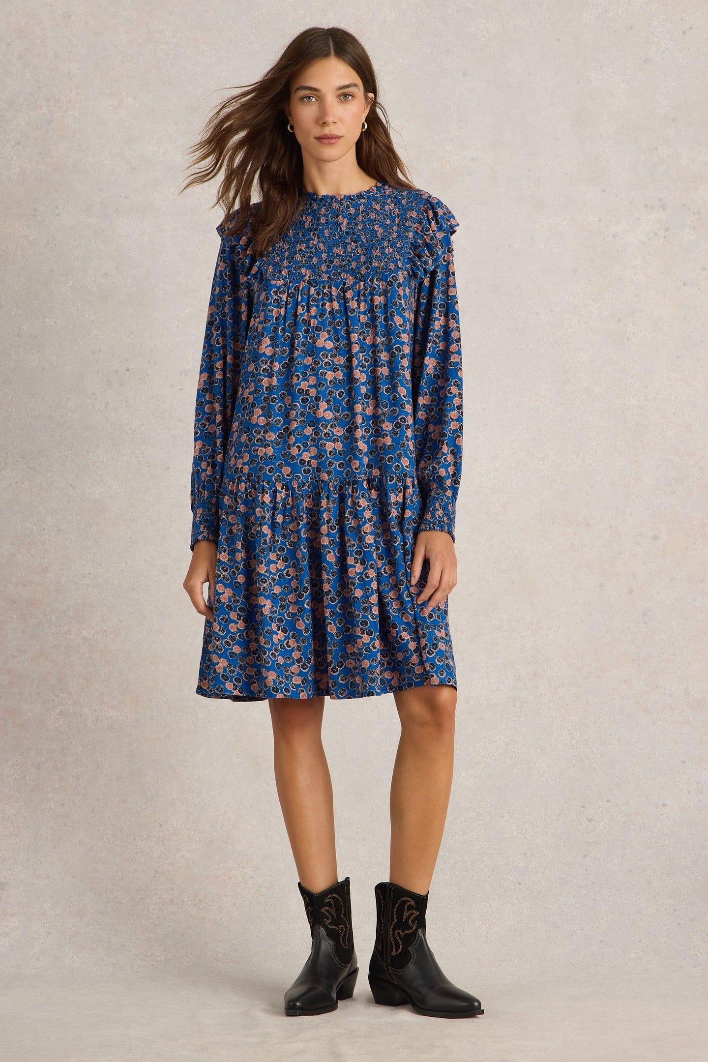 SYLVIE DRESS BLUE MULTI 1