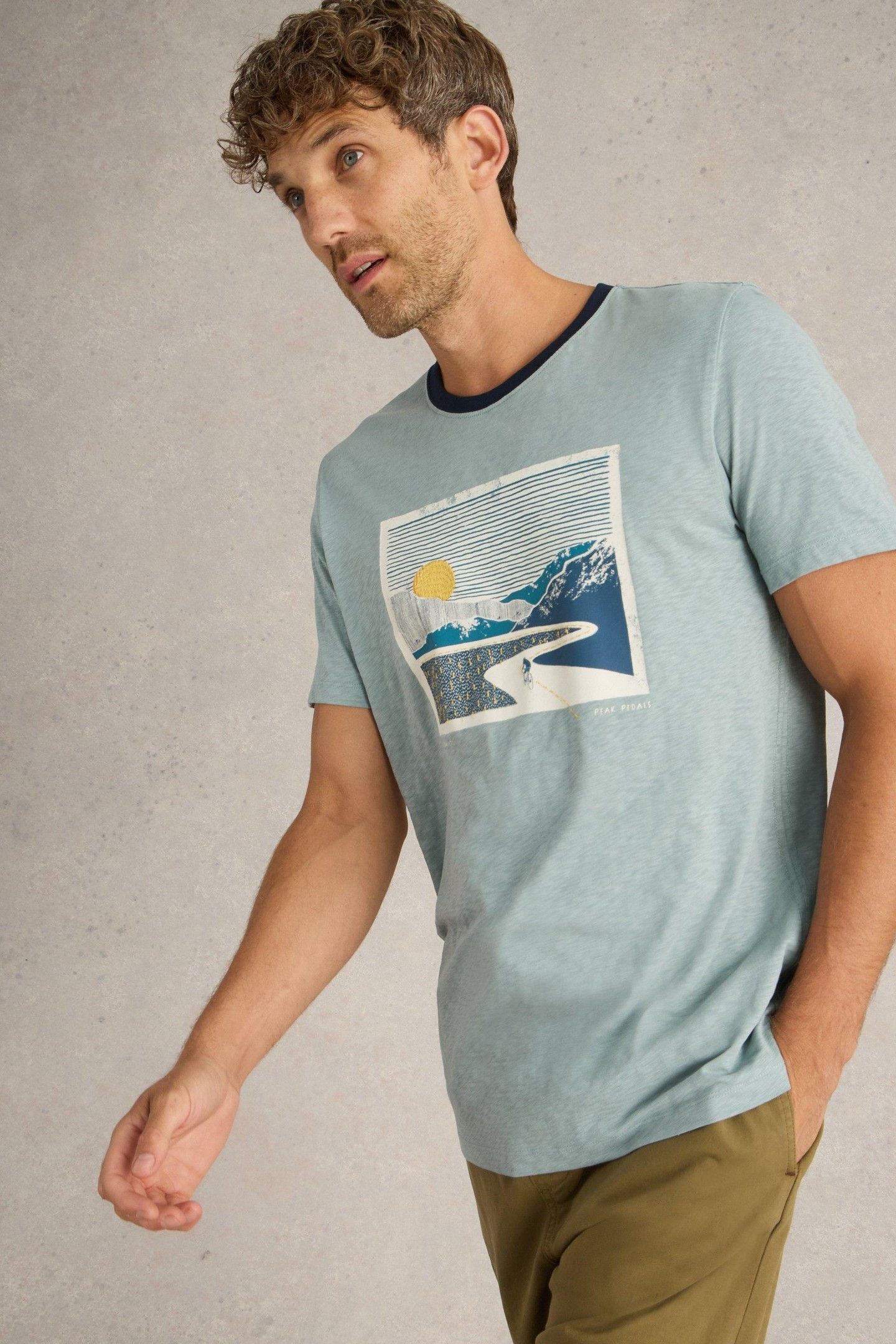 PEAK PEDALS GRAPHIC TEE BLUE PRINT 1