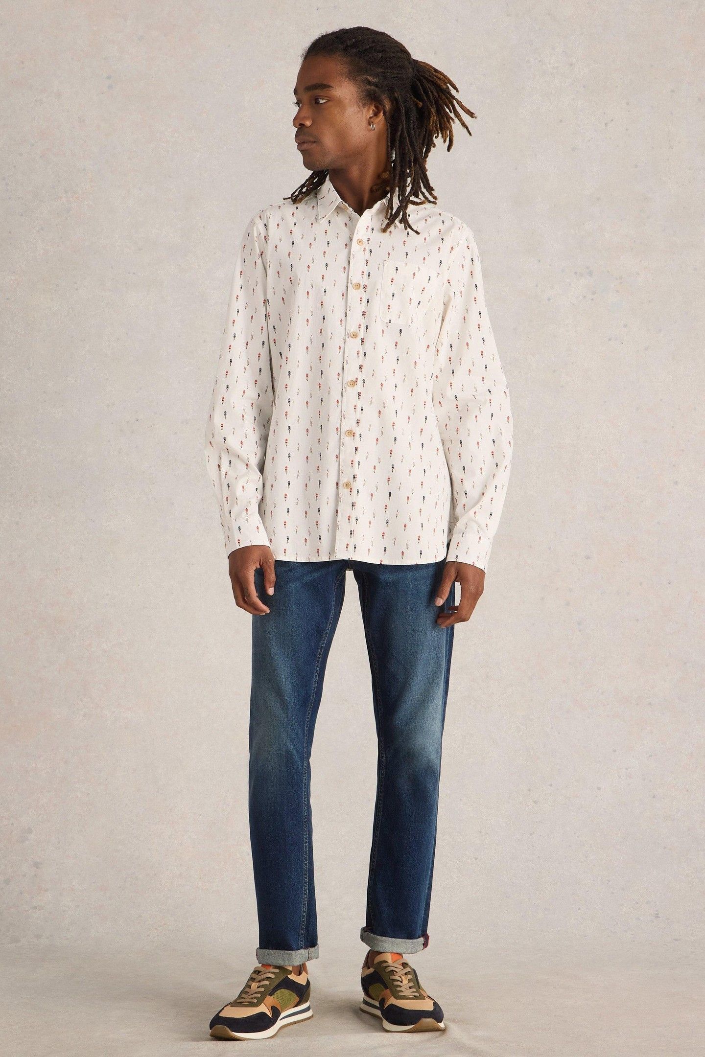 CYCLING PRINTED SHIRT WHITE PRINT 1