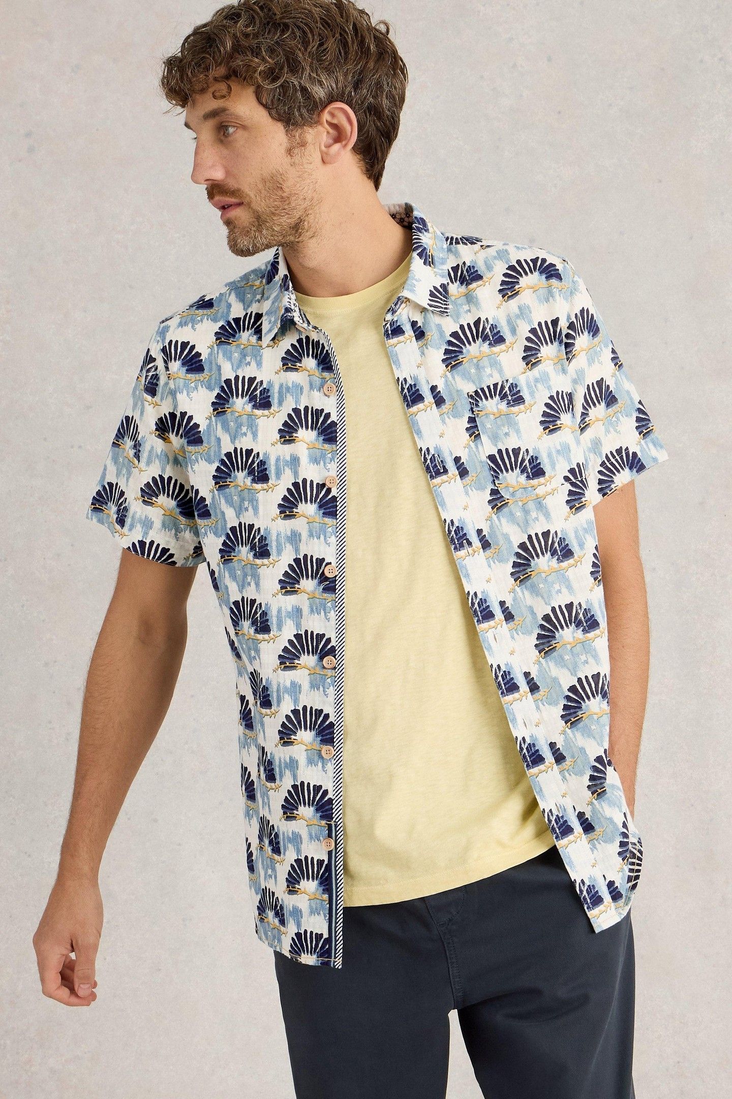 FAN SS PRINTED SHIRT BLUE PRINT 1