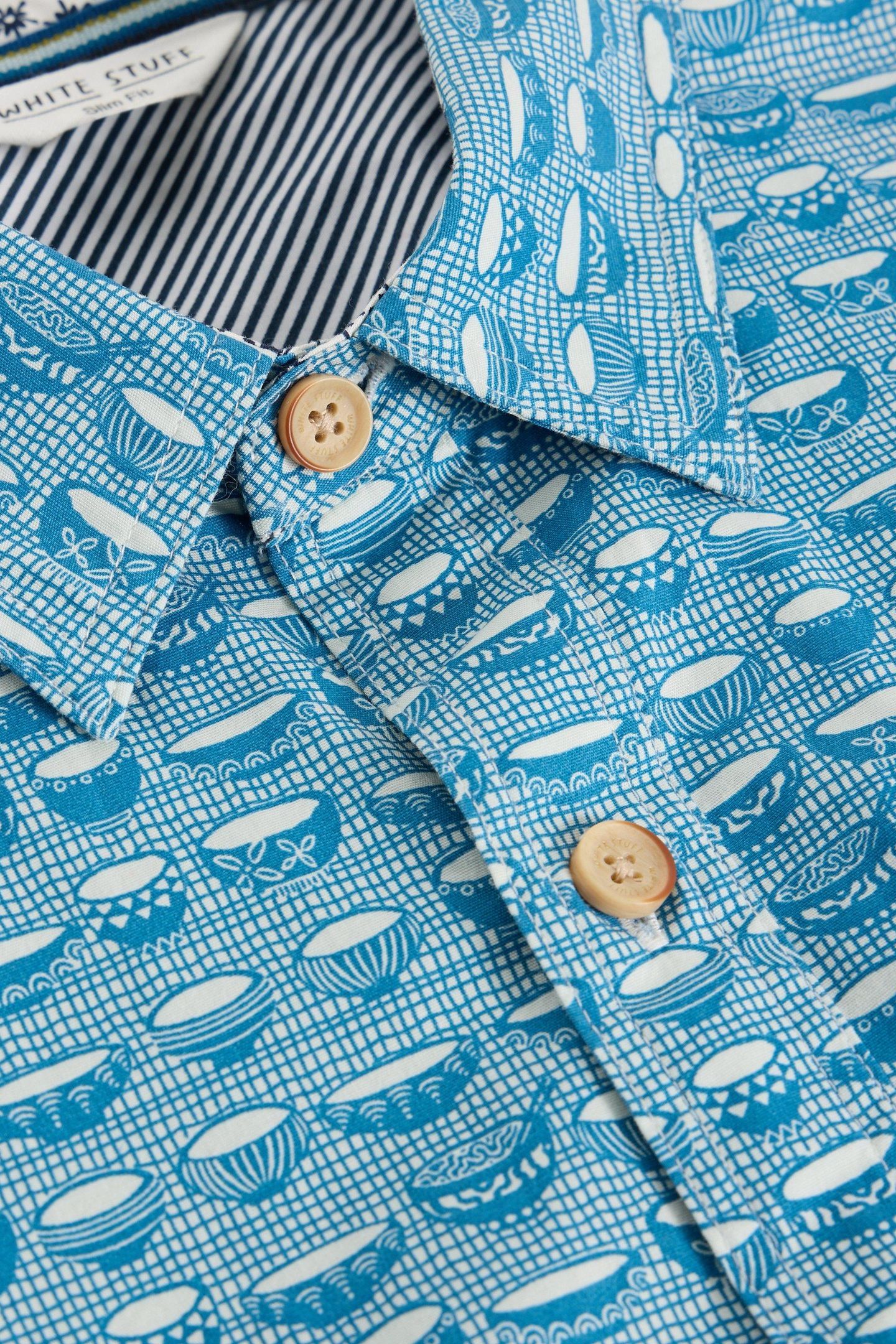 RAMEN BOWL SS PRINTED SHIRT BLUE PRINT 4